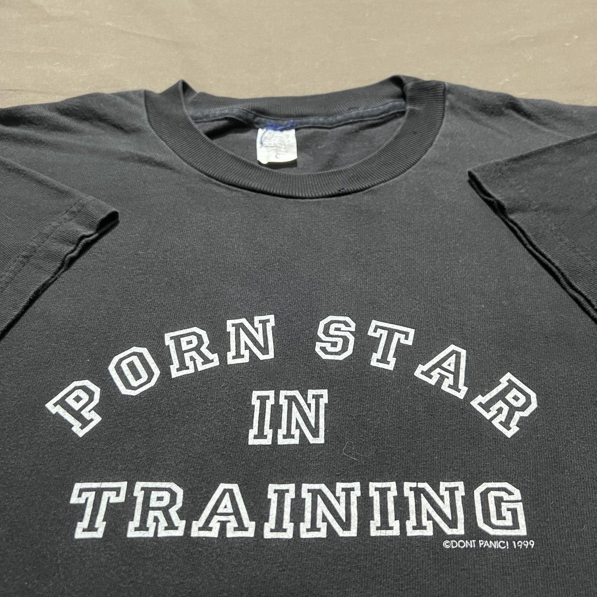 Vintage 90s Porn Star In Training Dont Panic Graphic Tee