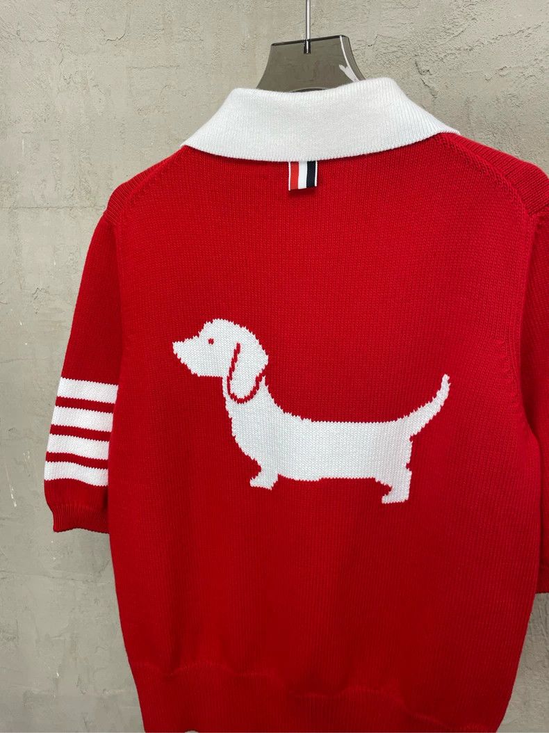 Thom Browne Thom browne Vintage red show puppy four-striped knitted Pol Size S / US 4 / IT 40 - 5 Thumbnail