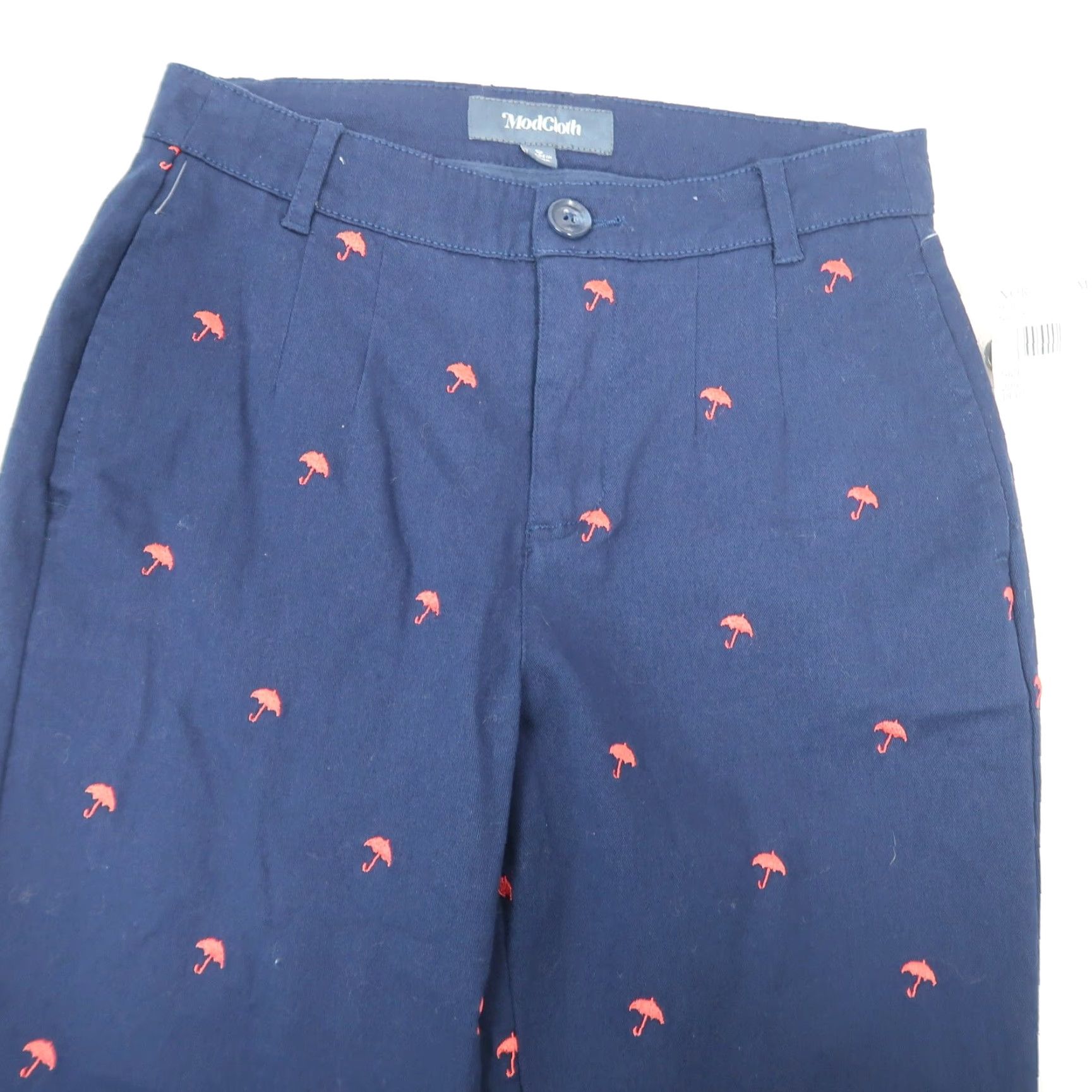 Vintage **VINTAGE ModCloth Navy Blue Embroidered Slim Straight Leg Pants 0 NWT** User: Vintage ModCloth Navy Blue Embroidered Slim Straight Leg Pants 0 NWT Size 25" / US 0 / IT 36 - 2 Thumbnail