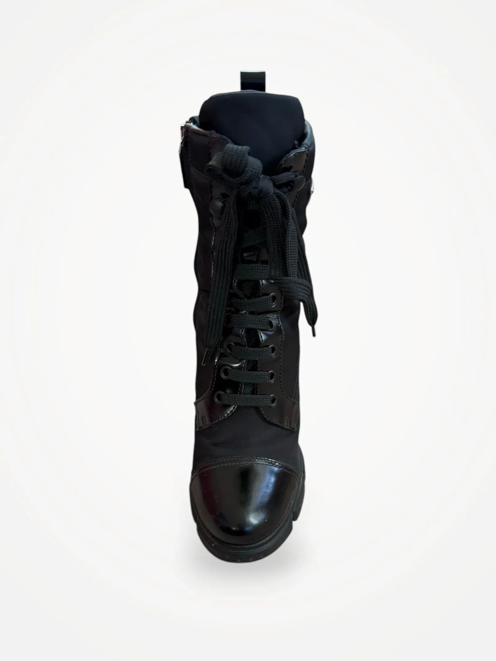 Prada Prada Leather-trimmed lace-up boots Lace up boots Size US 8 / IT 38 - 1 Thumbnail