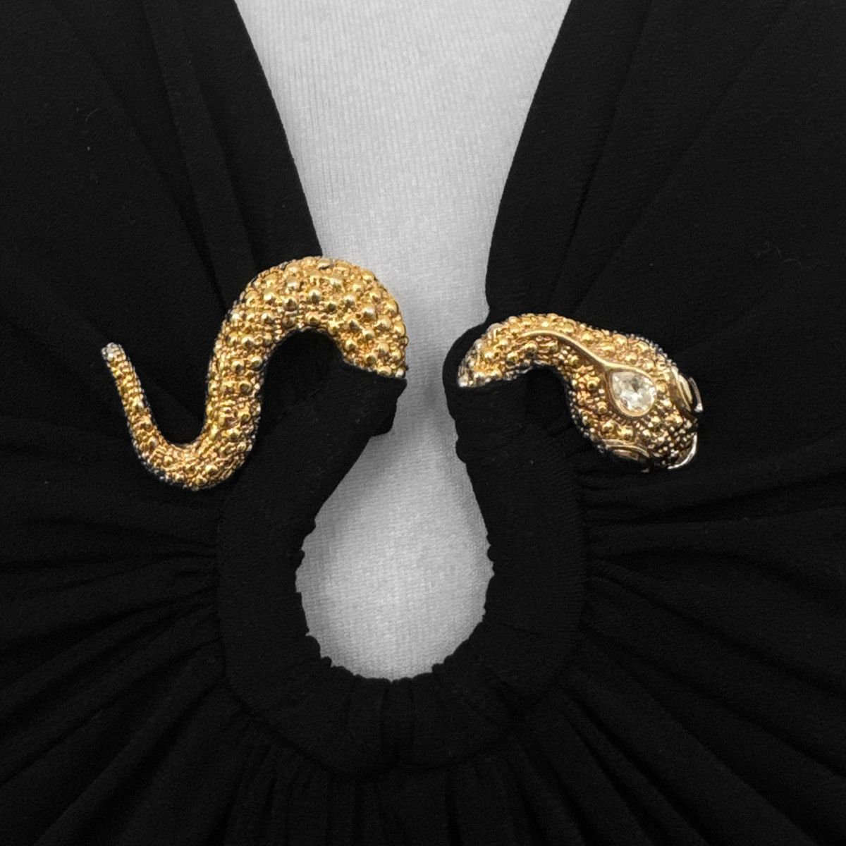 Roberto Cavalli Roberto Cavalli Runway FW 2007 sculptural black snake dress Size L / US 10 / IT 46 - 2 Thumbnail