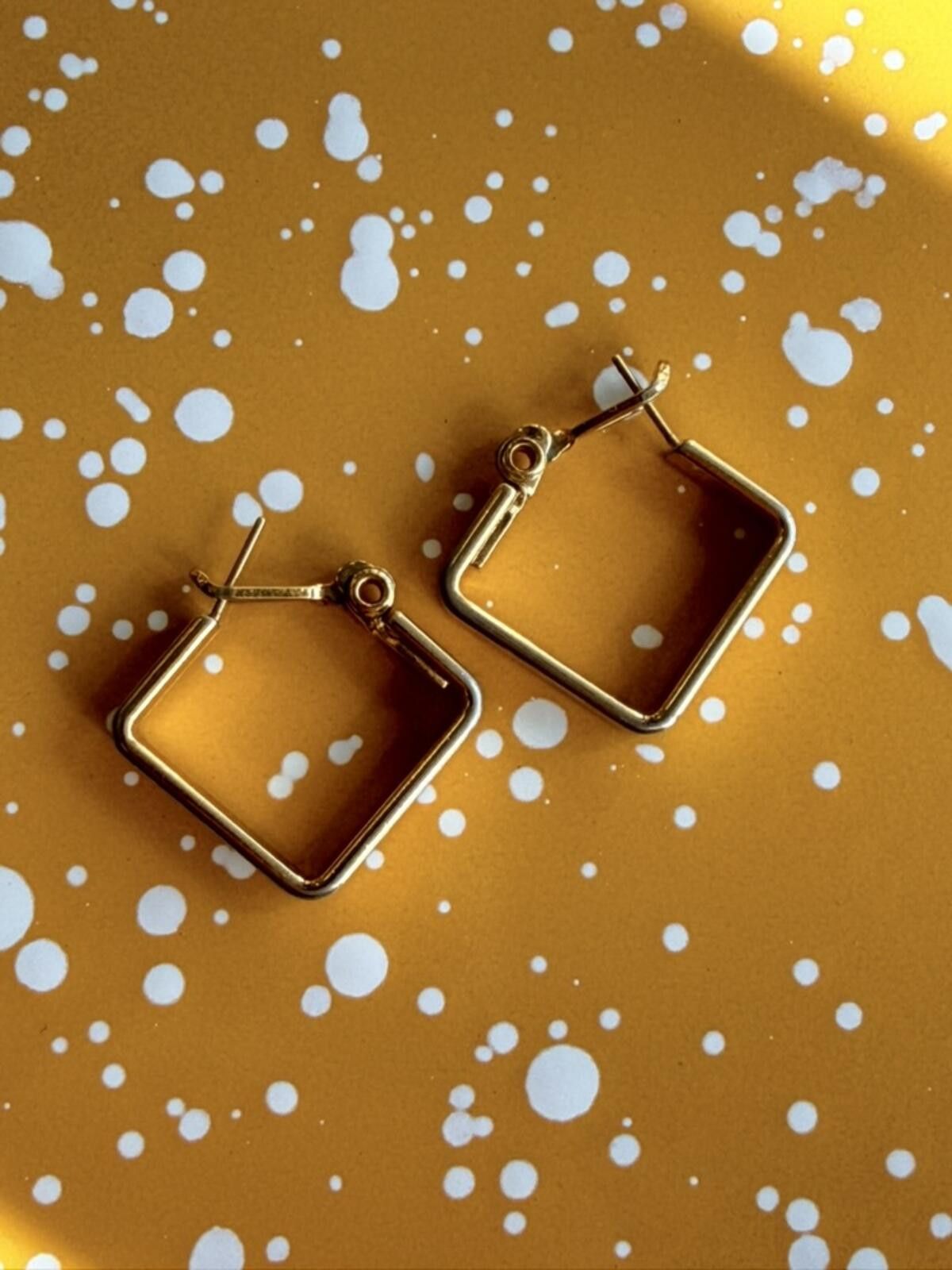 Monet Vintage Monet Geometric Gold Square Hoop Earrings Size ONE SIZE - 2 Thumbnail