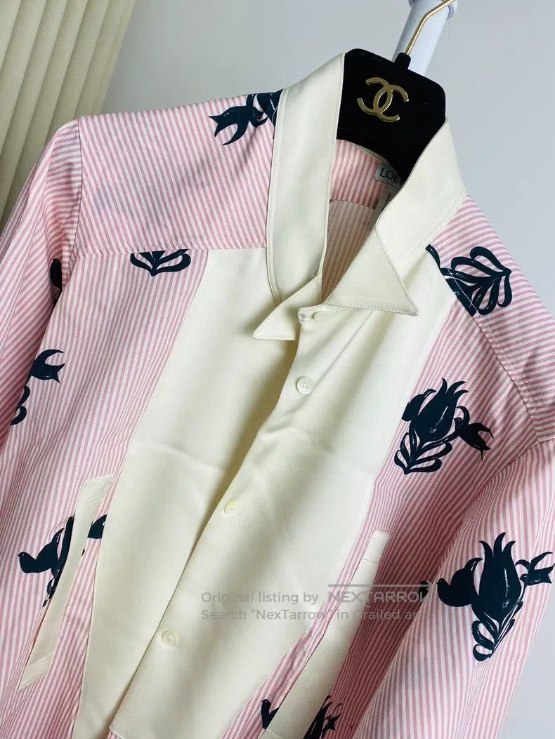 Loewe Loewe Printed asymmetric silk shirt Size XS / US 0-2 / IT 36-38 - 3 Thumbnail