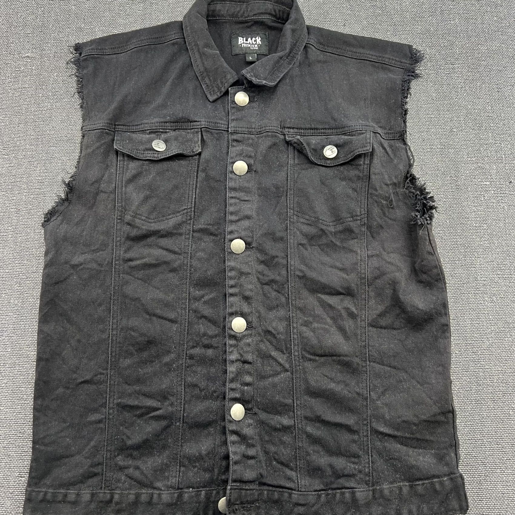 Vintage VINTAGE EMP Y2K Custom Made Embroidered Heavy Metal Vest Large Black Concert Trashed Муж Size US L / EU 52-54 / 3 - 3 Thumbnail