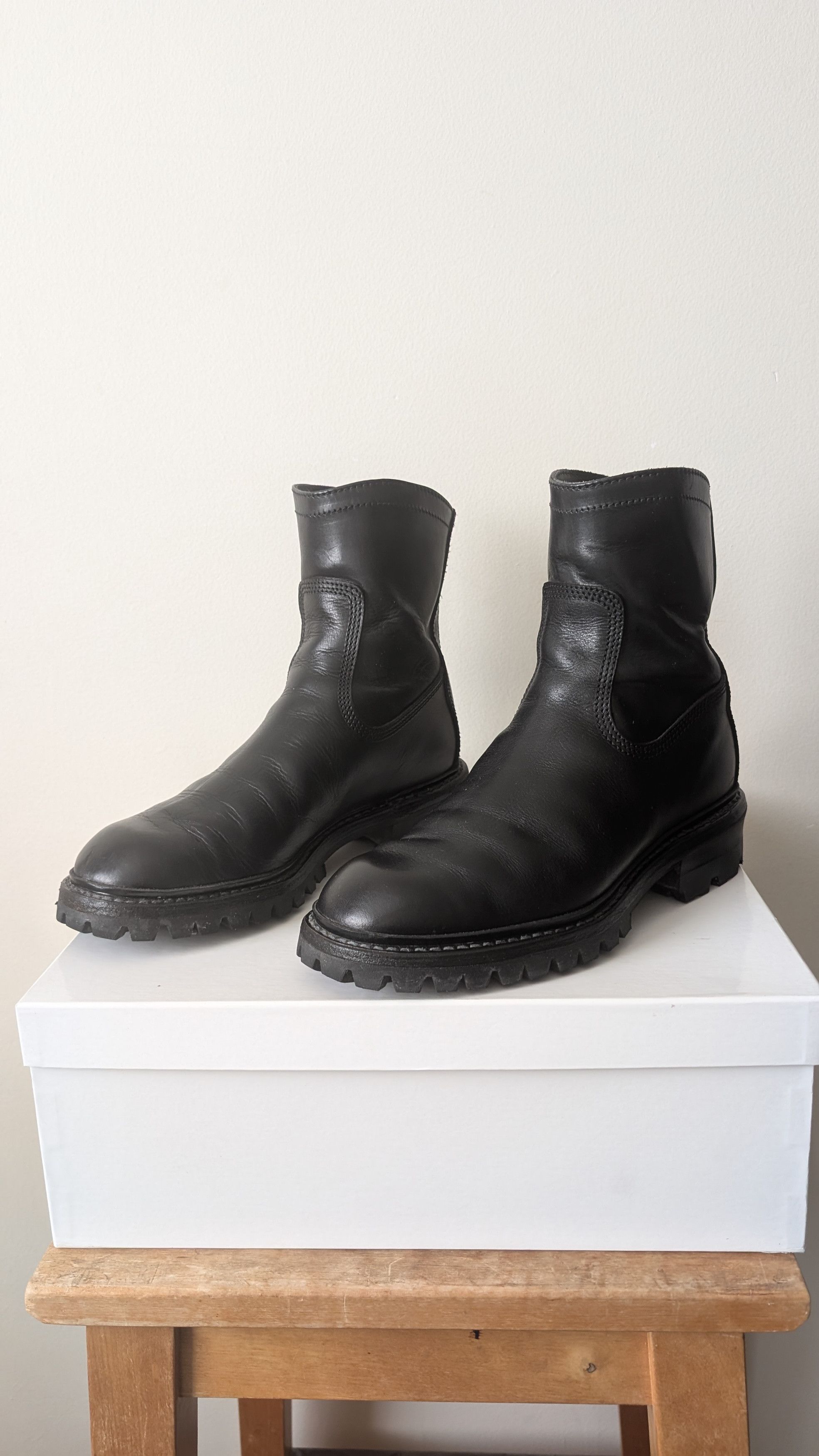 ブーツ JULIUS BACKZIP LEATHER BOOTS Julius Julius leather backzip lace up boots | Grailed
