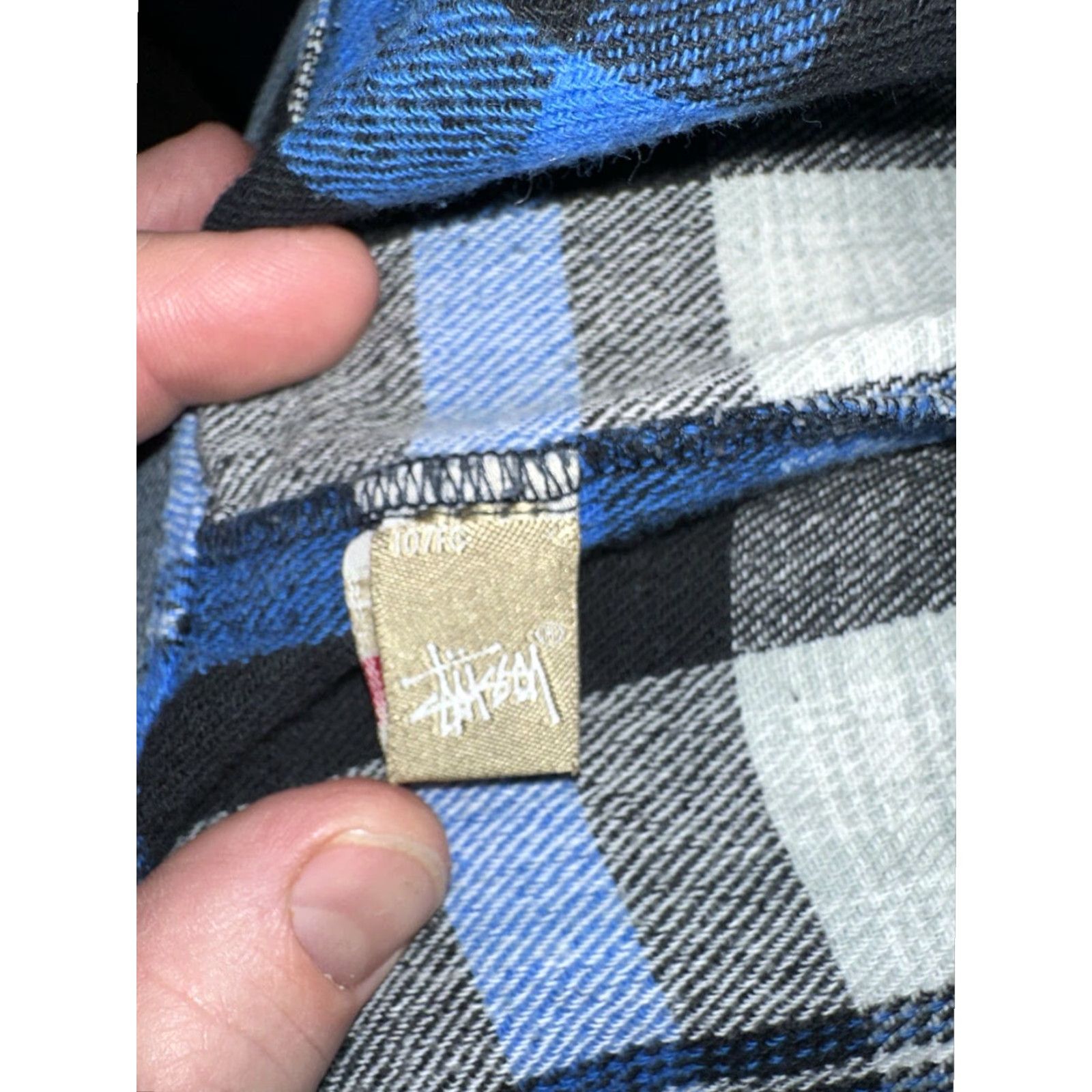 Vintage VINTAGE Stussy Blue Plaid Button-Up Shirt Womens Size M London Size M / US 6-8 / IT 42-44 - 5 Thumbnail