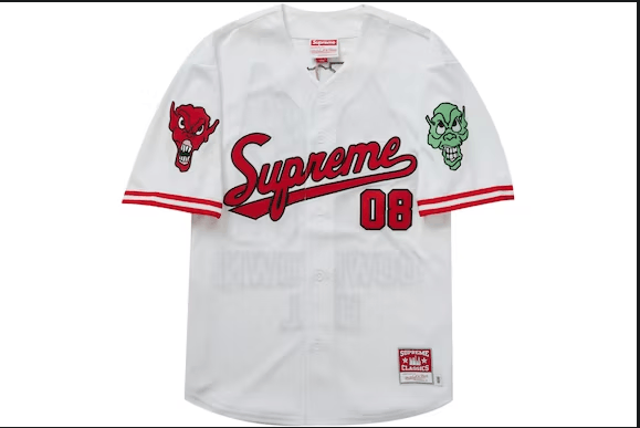 Supreme Satin Baseball Jersey White Men's - SS17 - US