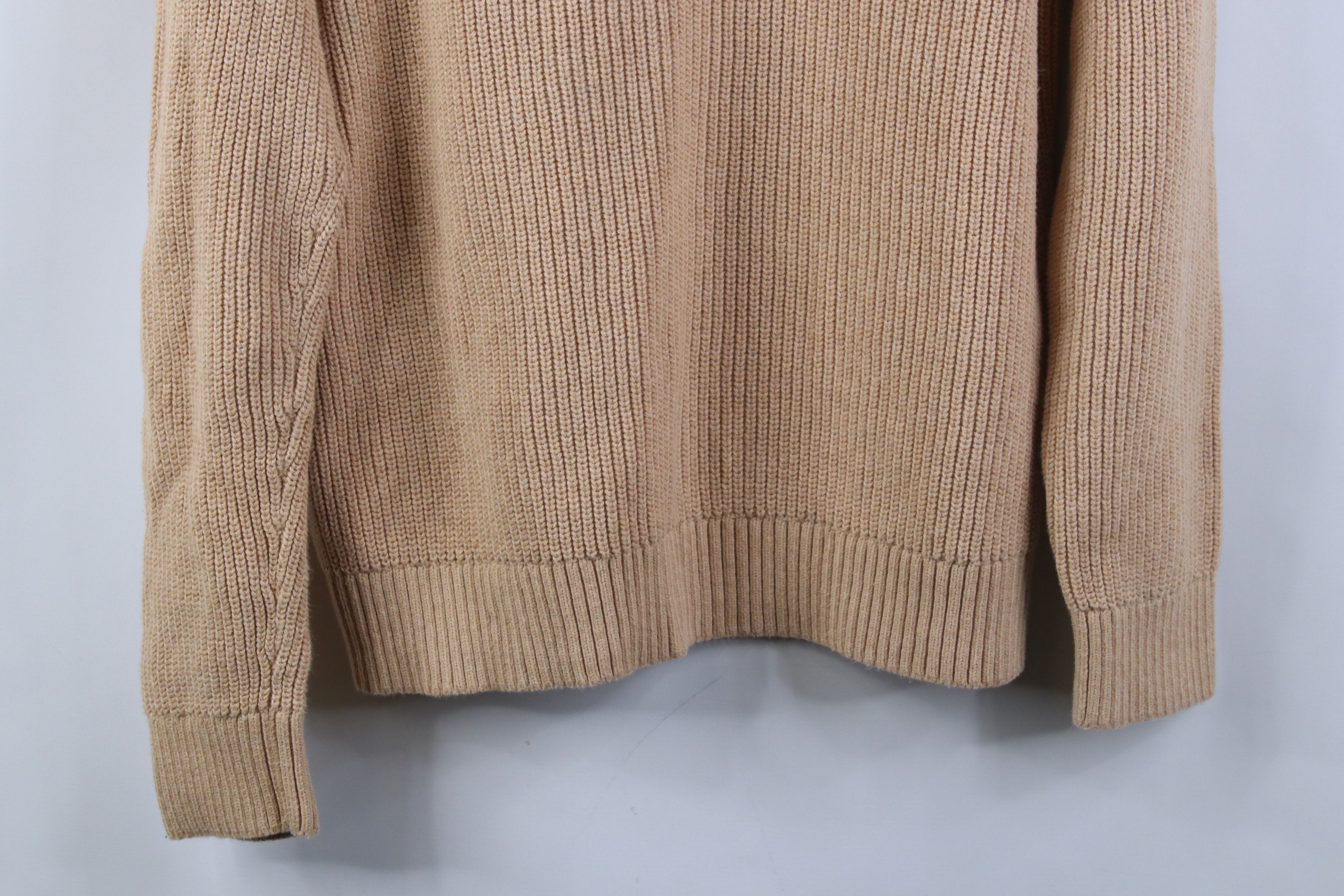 Express Express Chunky Ribbed Knit Shawl Pullover Sweater Beige Size US L / EU 52-54 / 3 - 10 Thumbnail