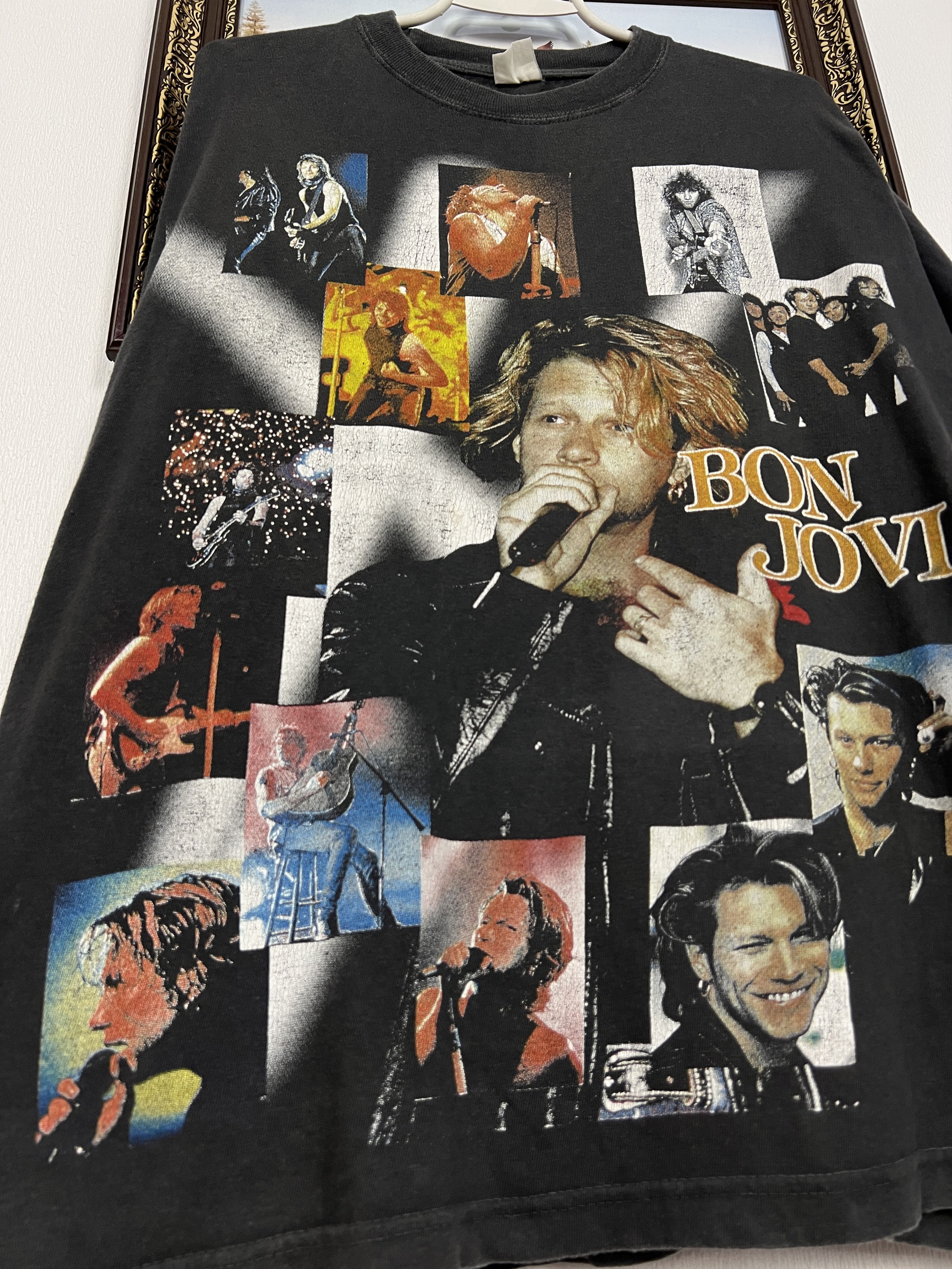 Vintage Bon Jovi New Jersey Over Print Band Tee Shirt Rare Hype Size US L / EU 52-54 / 3 - 3 Thumbnail