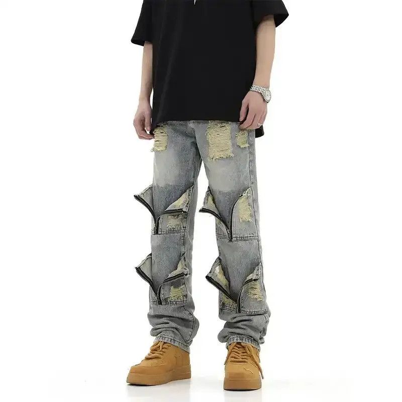 Japanese Brand Vintage Ripped Casual Jeans Pants Washed Streetwear Denim Size US 32 / EU 48 - 6 Thumbnail