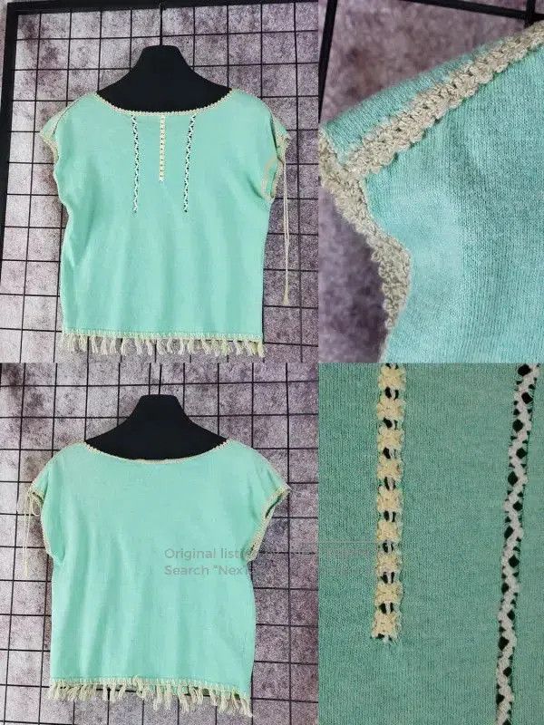 Burberry Burberry Light Blue Embroidered Lace Short Sleeve T-shirt. Size M / US 6-8 / IT 42-44 - 2 Thumbnail