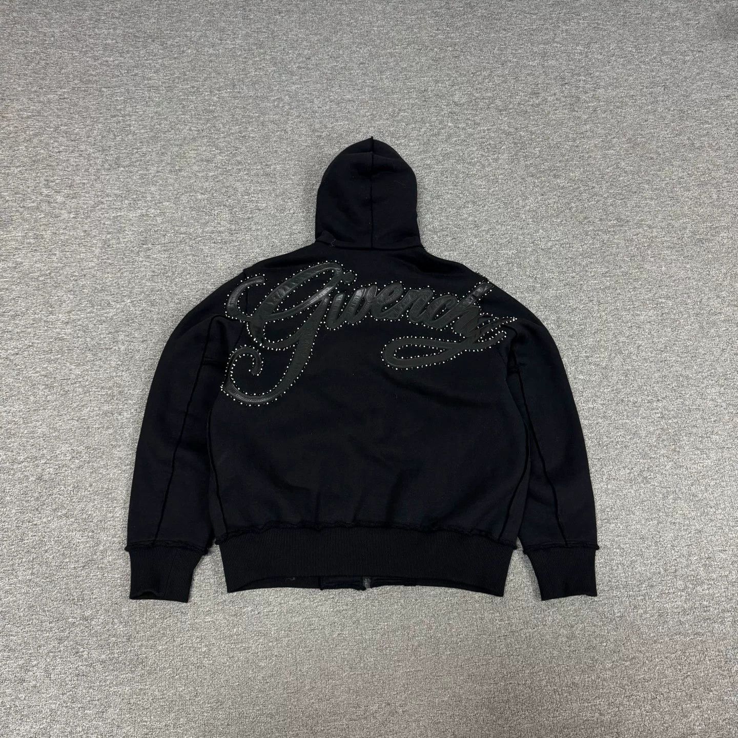 Givenchy Givenchy Patchwork Leather Embroidered Logo Hooded Jacket Size US XS / EU 42 / 0 - 1 Thumbnail