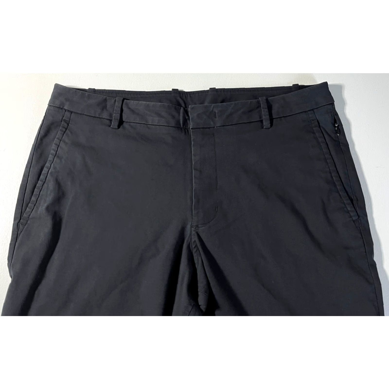 Vintage Kit and Ace Men's Chino Pants 34 Black Cotton Blend Stretch Flat Front Belt Loops Zip Inseam 32 Regular Straight Pockets City Preppy Style Men’s Pants Size US 34 / EU 50 - 5 Thumbnail