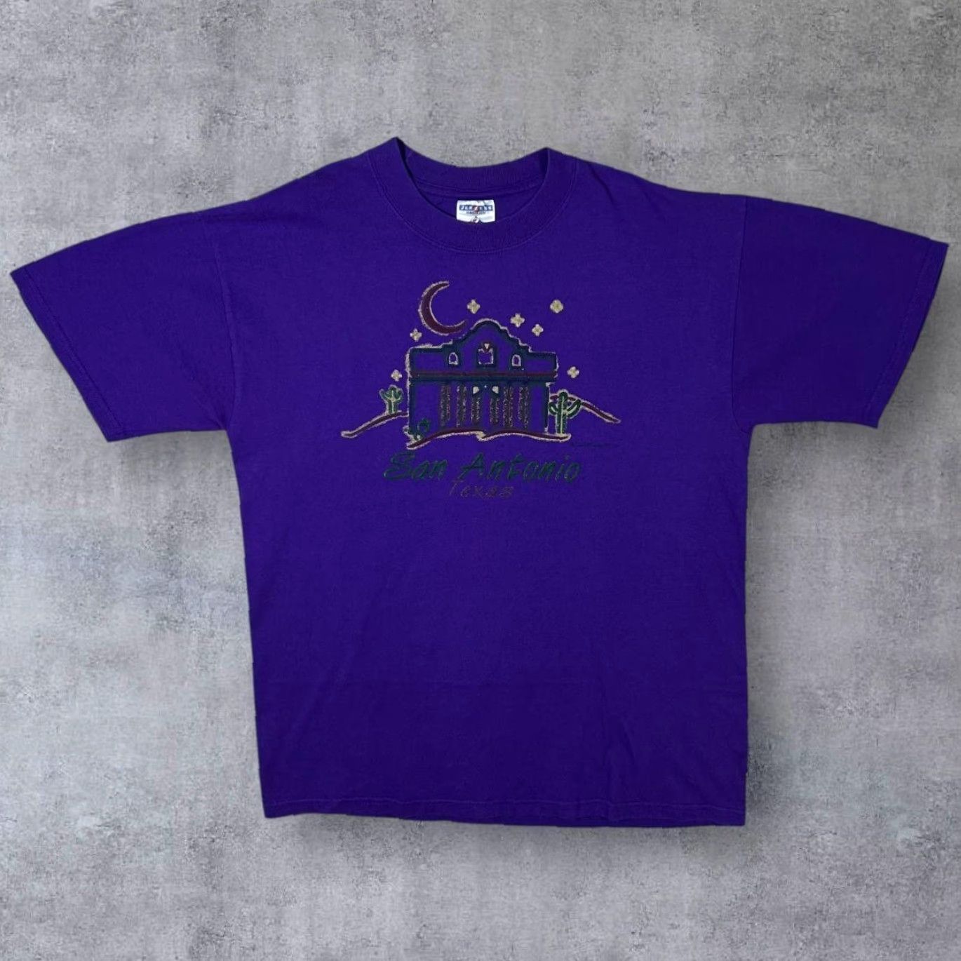 Jerzees VINTAGE Jerzees San Antonio “Texas” Souvenir Graphic Purple T-Shirt Large Size US L / EU 52-54 / 3 - 2 Thumbnail