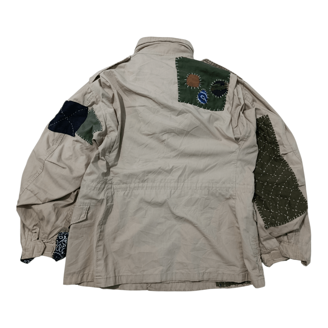 Vintage Vintage 70s 80s M65 field jacket khaki patchwork design Size US M / EU 48-50 / 2 - 2 Thumbnail