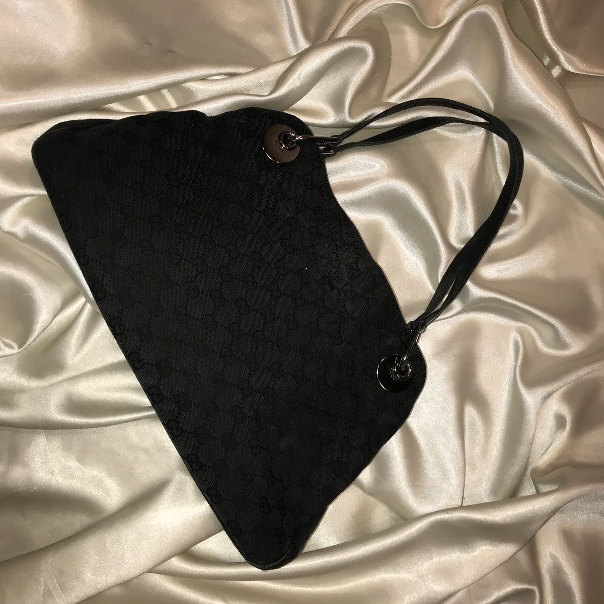 Gucci × Vintage gg canvas eclipse bag gucci black multilogo monogram purse Size ONE SIZE - 4 Thumbnail