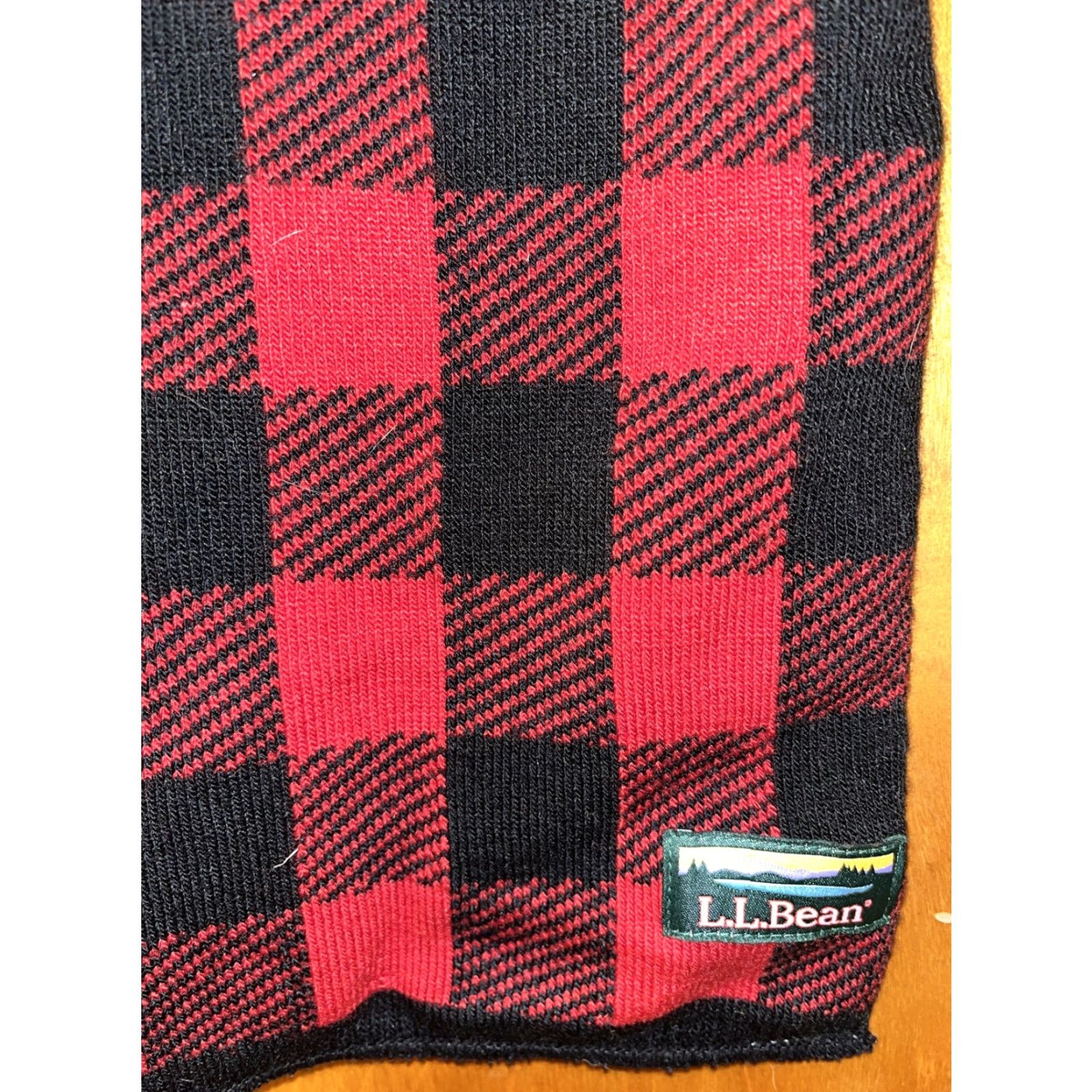 Vintage VINTAGE L.L. Bean Unisex Winter Scarf Reversible Buffalo Plaid Red/Black/White Warm Accessories Size ONE SIZE - 4 Thumbnail