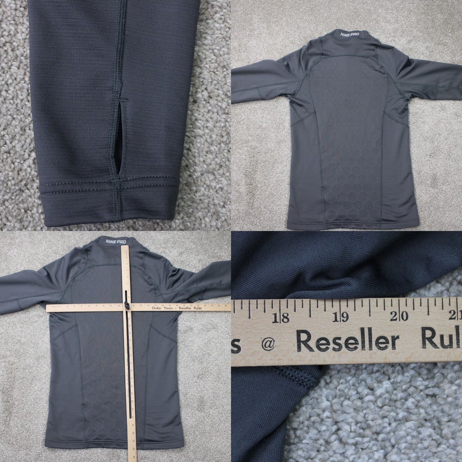 Nike Nike Pro Sweatshirt Mens Small Gray Hyperwarm 1/4 Zip Mock Neck L/S Pullover Size US S / EU 44-46 / 1 - 9 Thumbnail