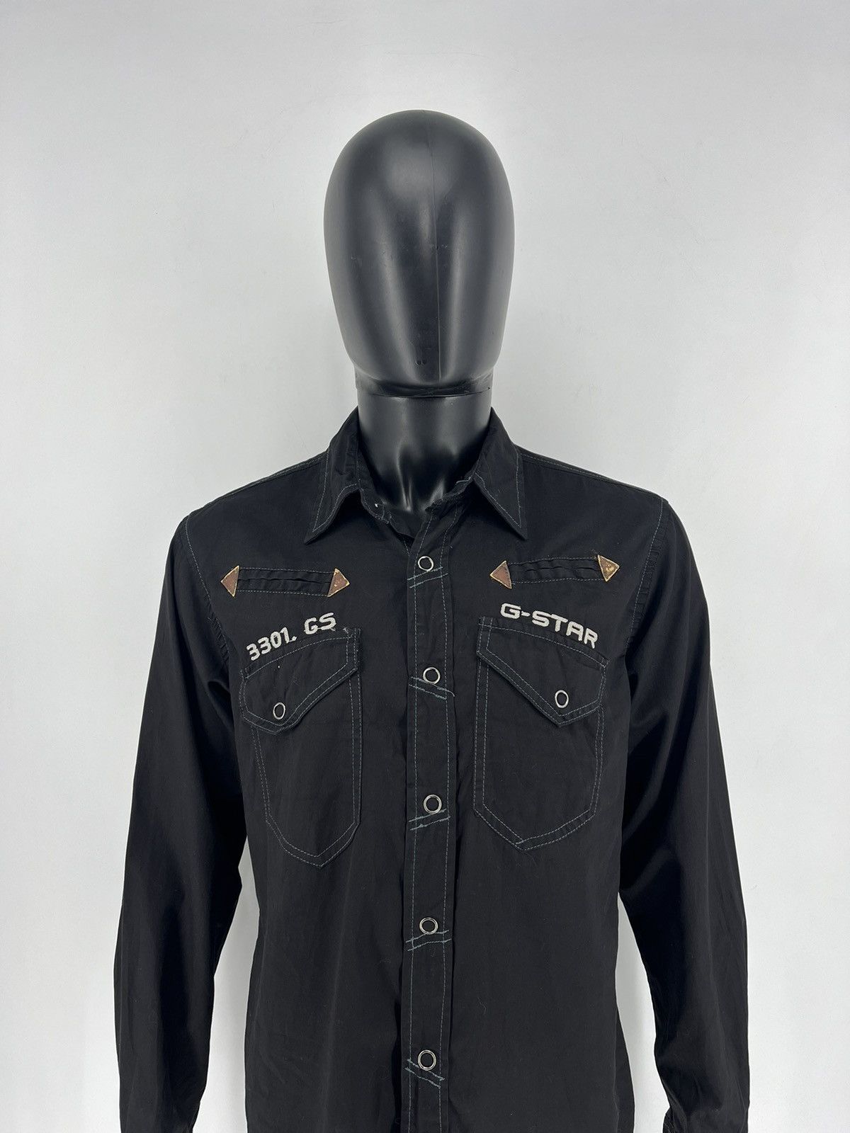 G-Star × Raw State × Vintage Vintage Y2K G Star Raw Men’s Black Shirt With Big Logo Size US L / EU 52-54 / 3 - 1 Thumbnail