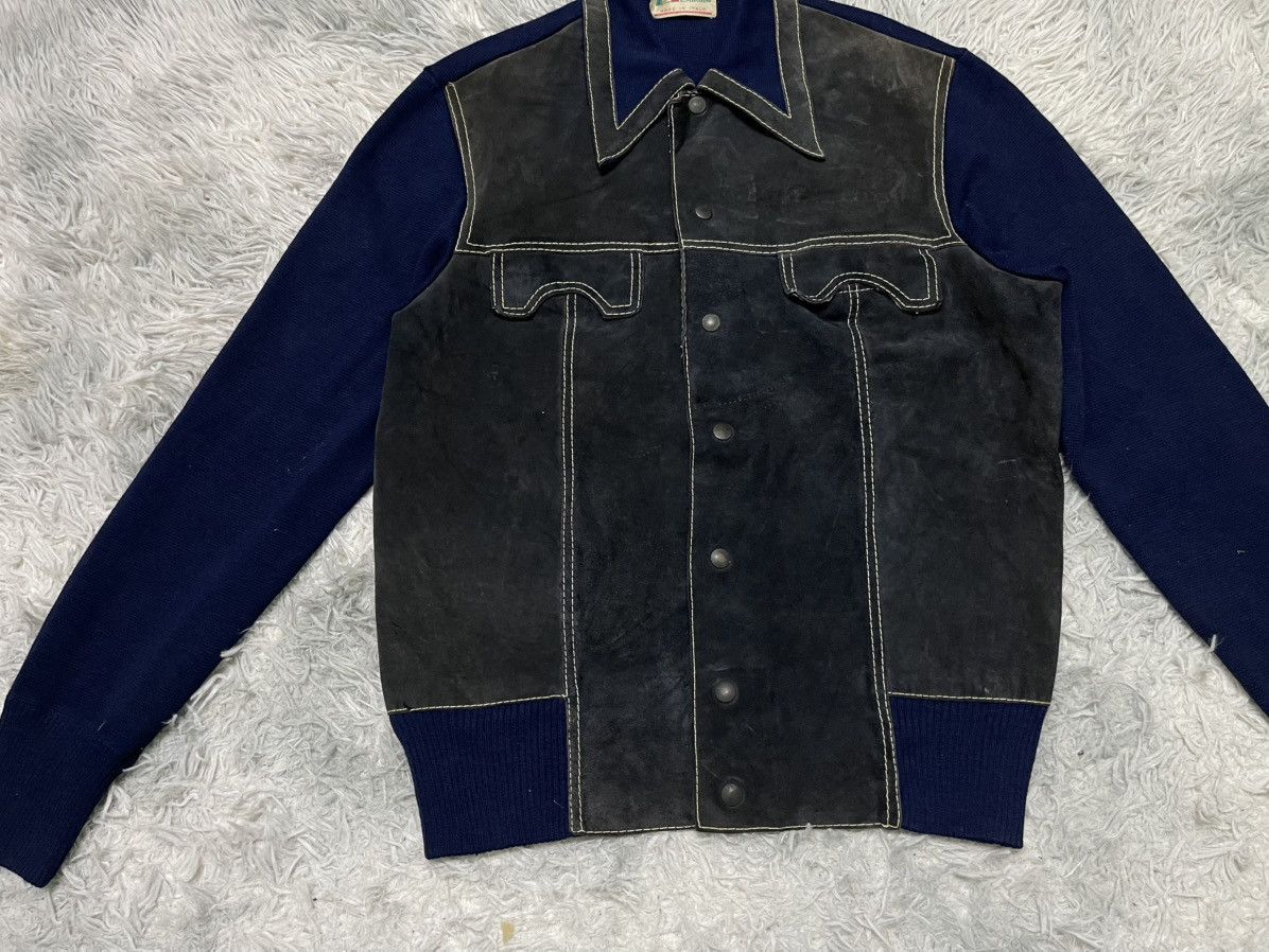 Vintage 70s SMITHS SUEDE LEATHER AND KNITWEAR RARE DESIGN Size US M / EU 48-50 / 2 - 5 Thumbnail