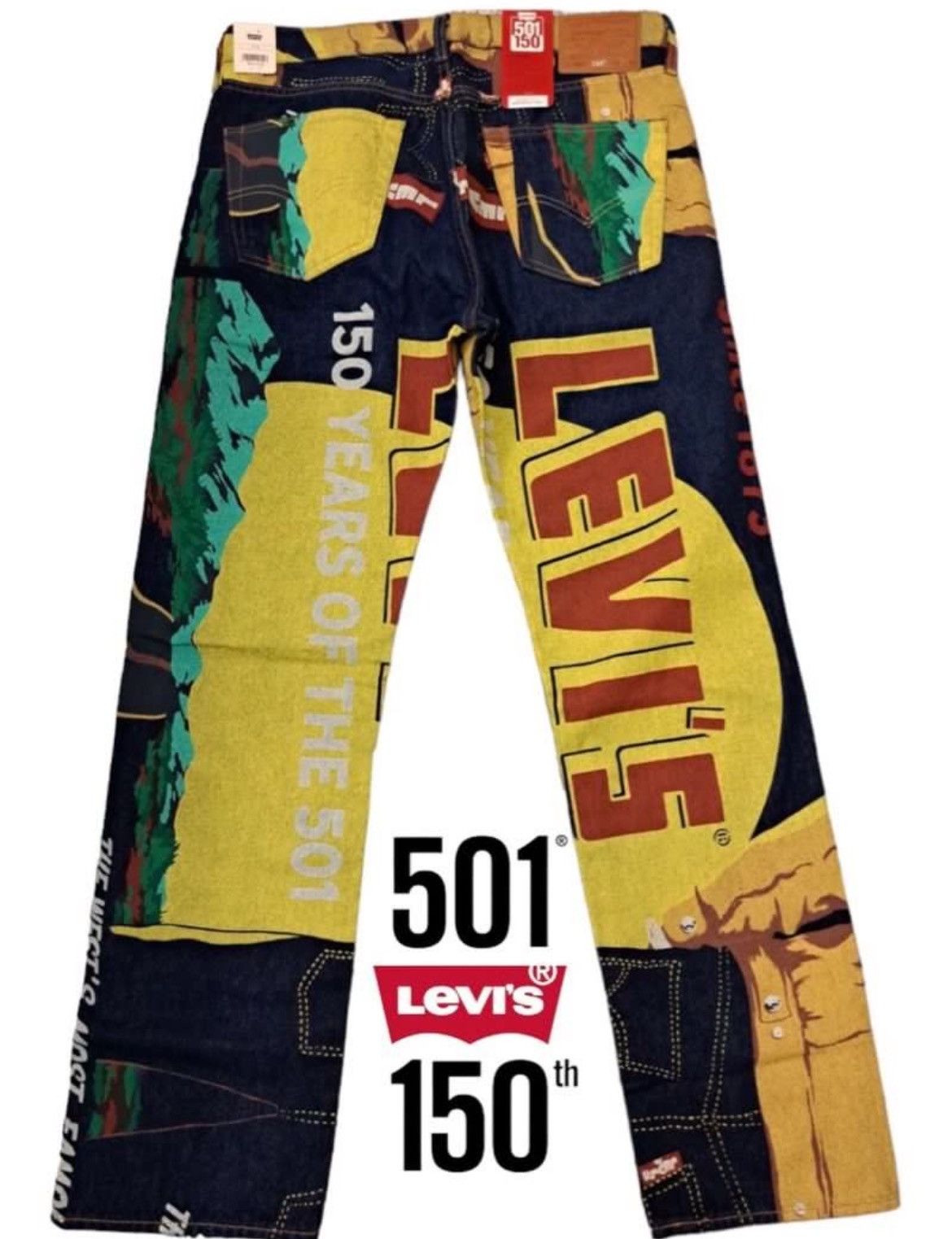 Levi's rare levis all overprint Banner 150th anniversary Size US 34 / EU 50 - 2 Thumbnail