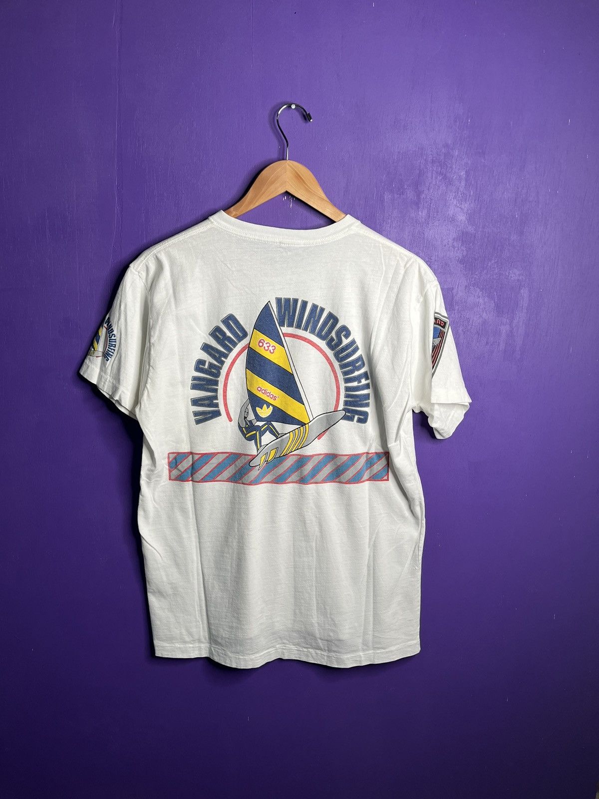 Adidas Vintage 80s Adidas vanguard windsurfing pocket tee Size US L / EU 52-54 / 3 - 2 Thumbnail