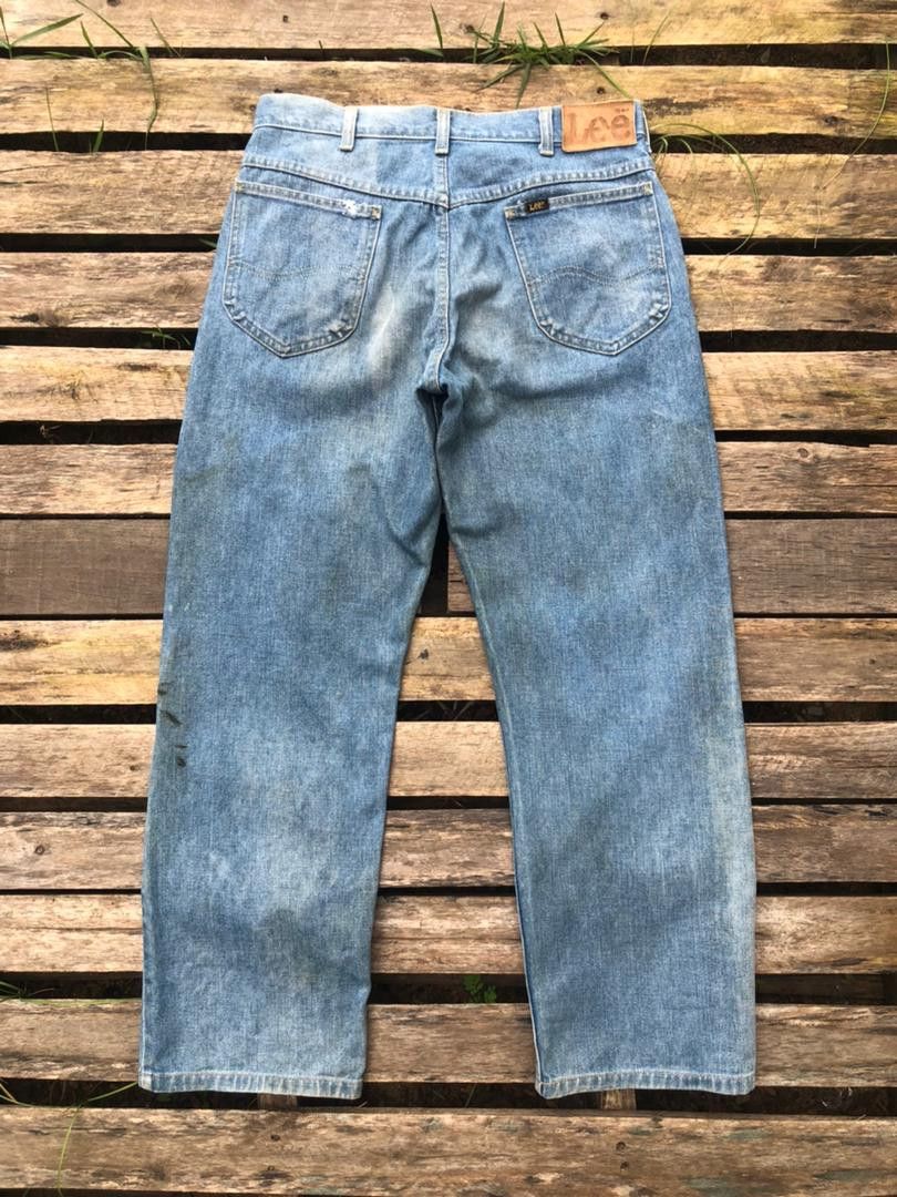 Lee × Vintage Vintage 70s Lee Riders Washed Jeans Talon Zip Size US 31 - 2 Thumbnail