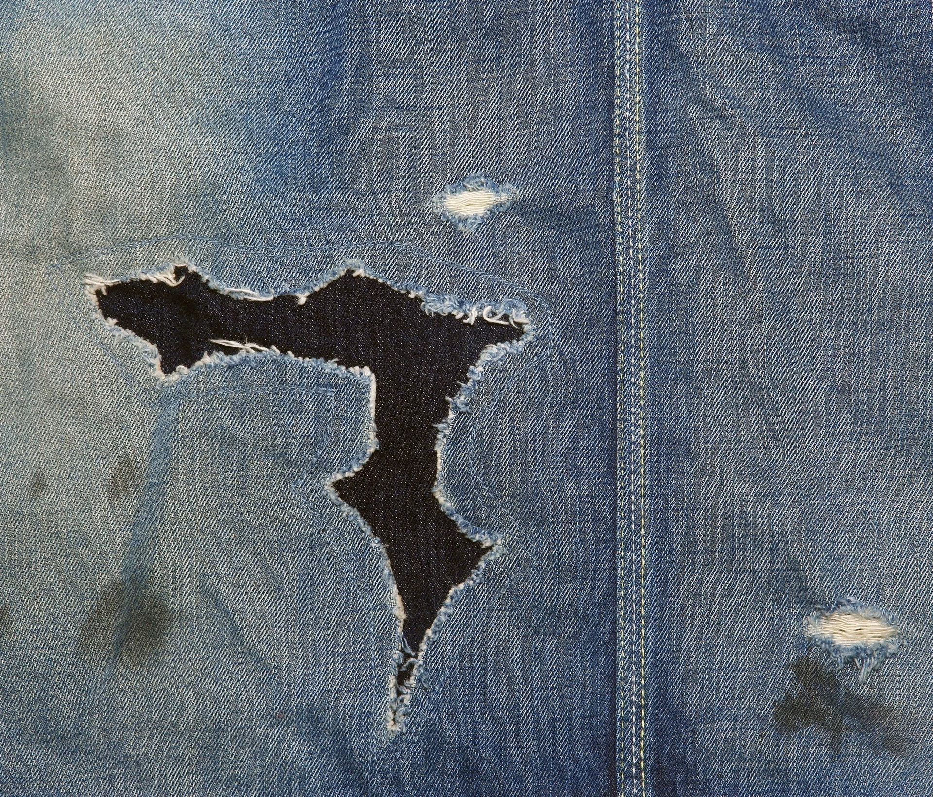 Neighborhood Neighborhood Vintage Denim M Indigo Distressed Oil/Splash Size US M / EU 48-50 / 2 - 3 Thumbnail