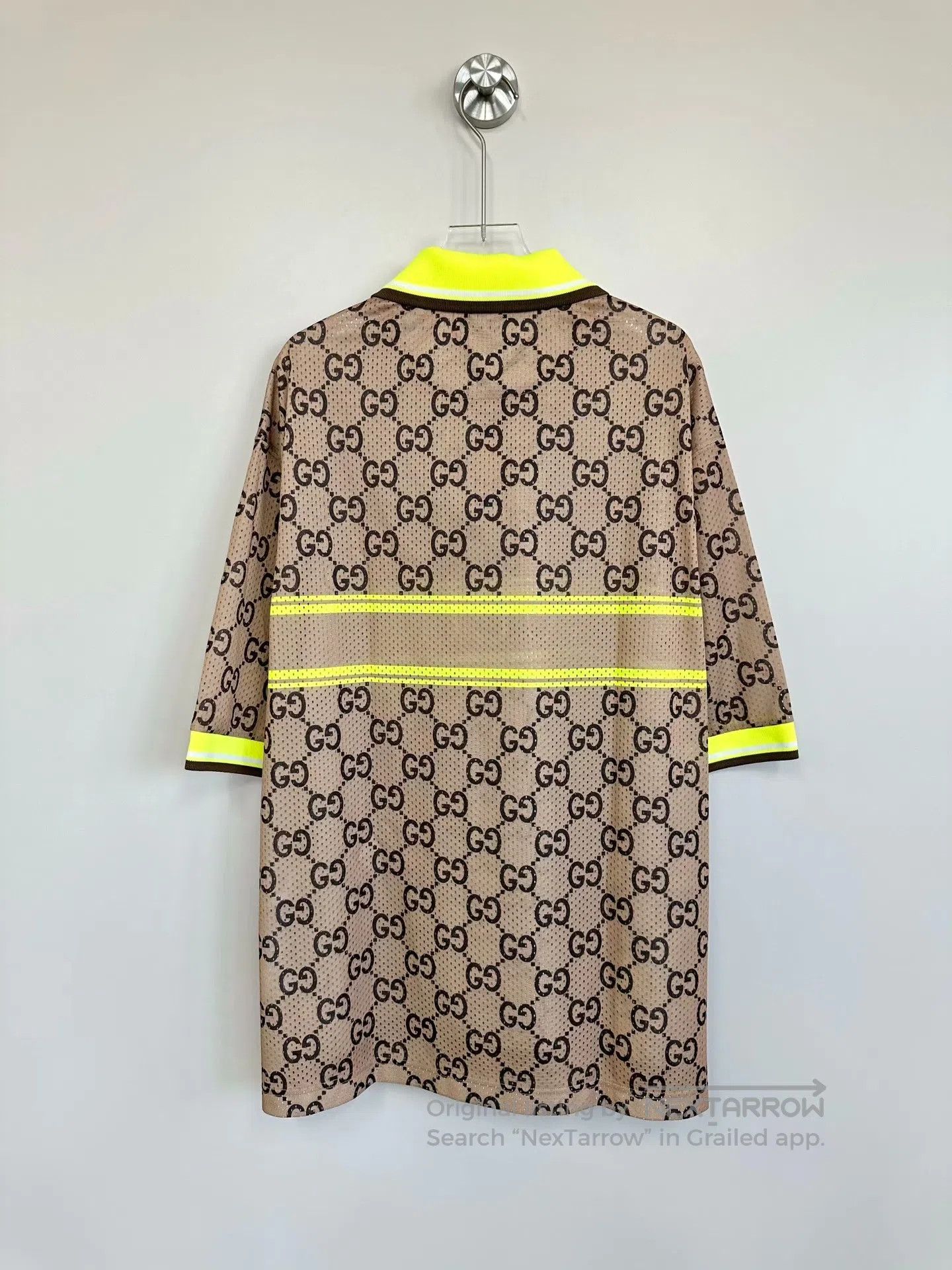Gucci Guicci Brown Monogrammed Distressed Short Sleeve Polo Shir Size US L / EU 52-54 / 3 - 2 Thumbnail