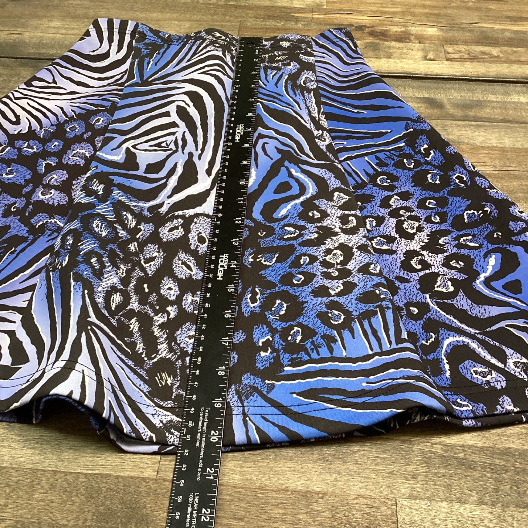 Vintage Milano Skirt Women XS Purple Black Animal Print A-Line Pull On Elastic Waist Knee Length Size 26" / US 2 / IT 38 - 6 Thumbnail