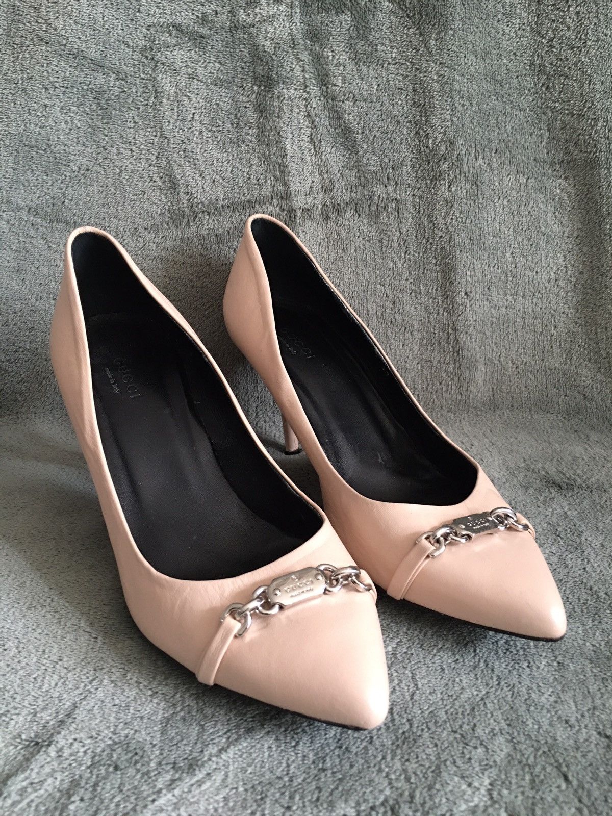 Gucci GUCCI Molaita Beige Leather Heels Pumps EU 37 Size US 7 / IT 37 - 1 Thumbnail