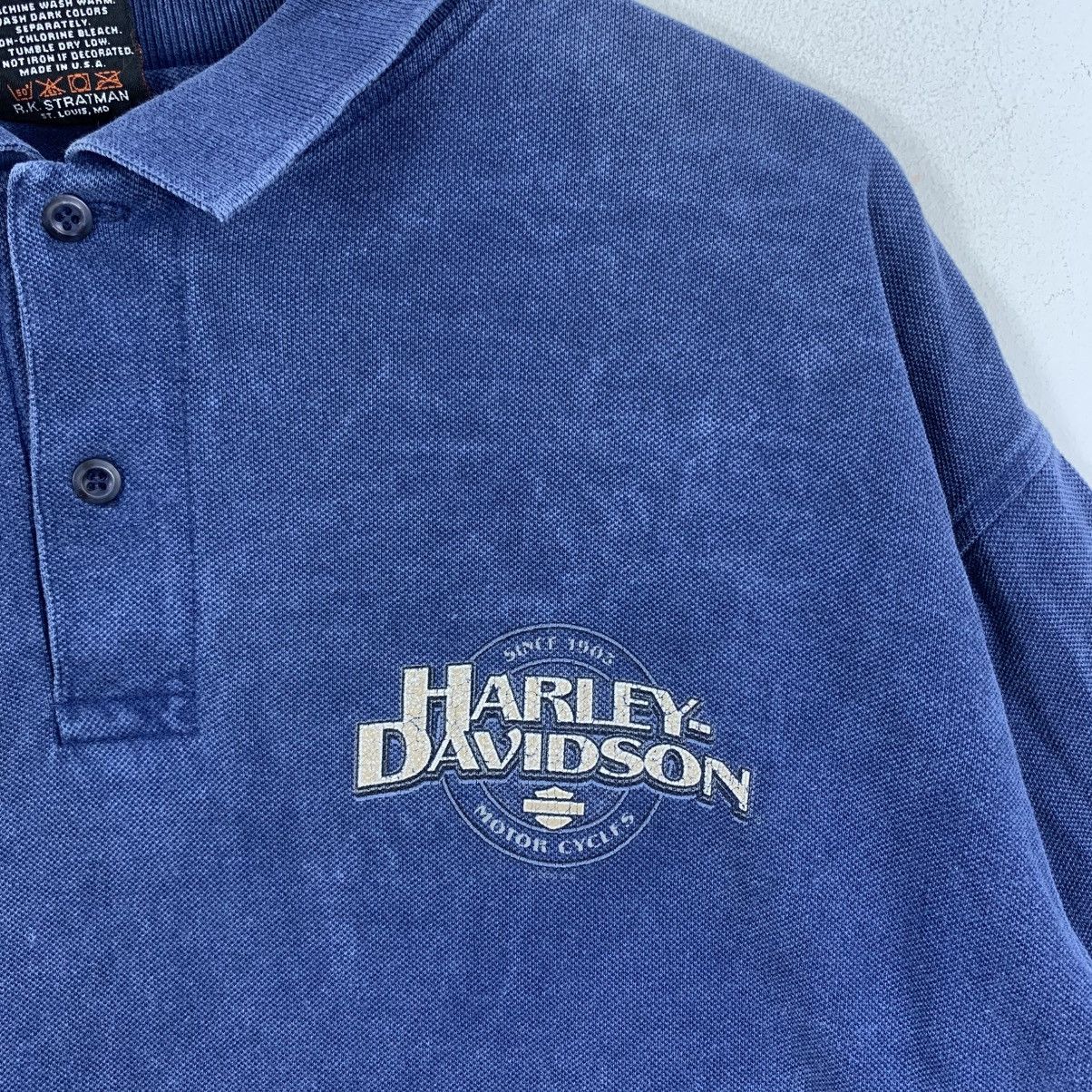 Harley Davidson Vintage 90s HARLEY DAVIDSON MOTORCYCLE Central Tshirt Size US XL / EU 56 / 4 - 4 Thumbnail