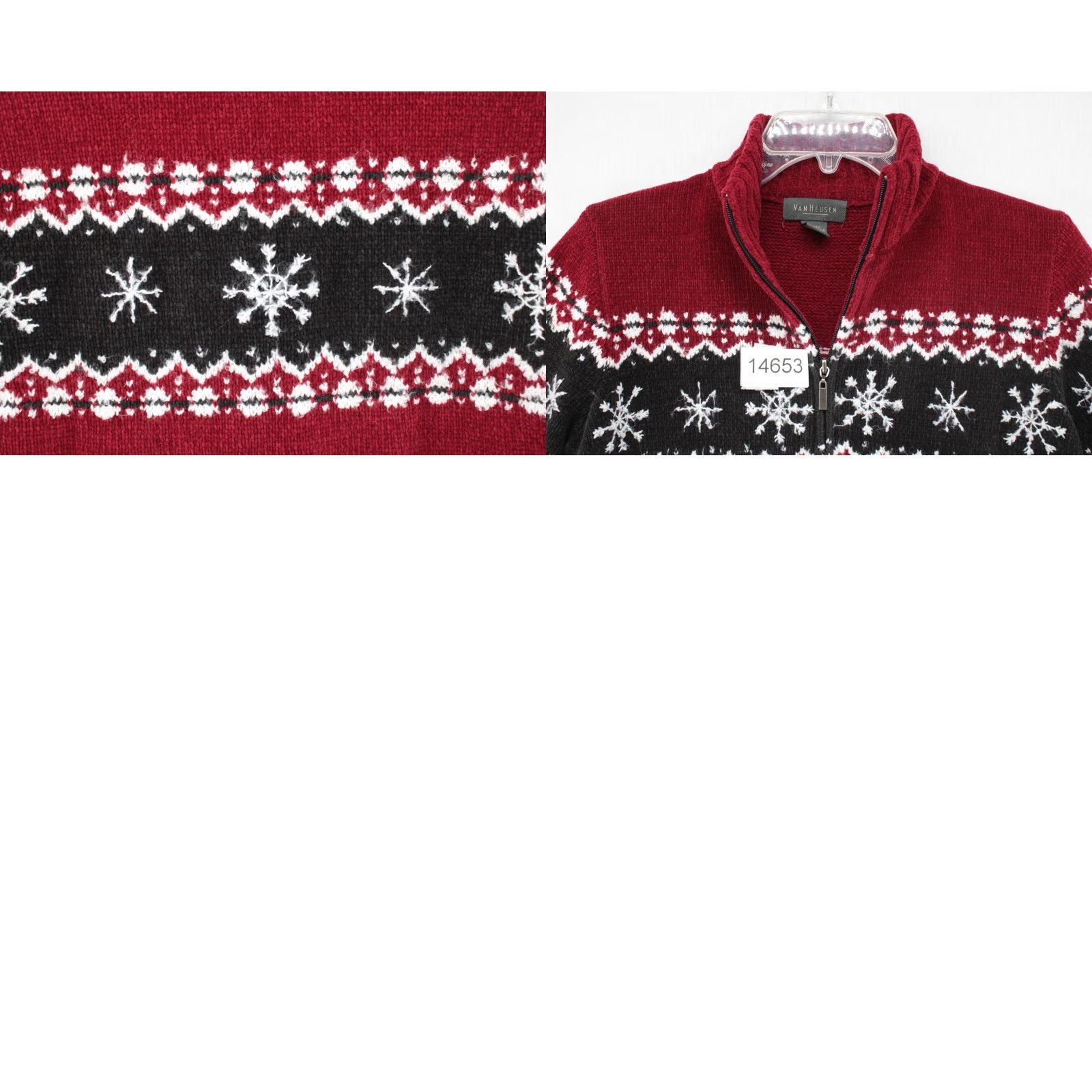Van Heusen VTG Van Heusen Snowflake Sweater Women's S Red Full Zip Y2K Winter Christmas Size S / US 4 / IT 40 - 8 Thumbnail