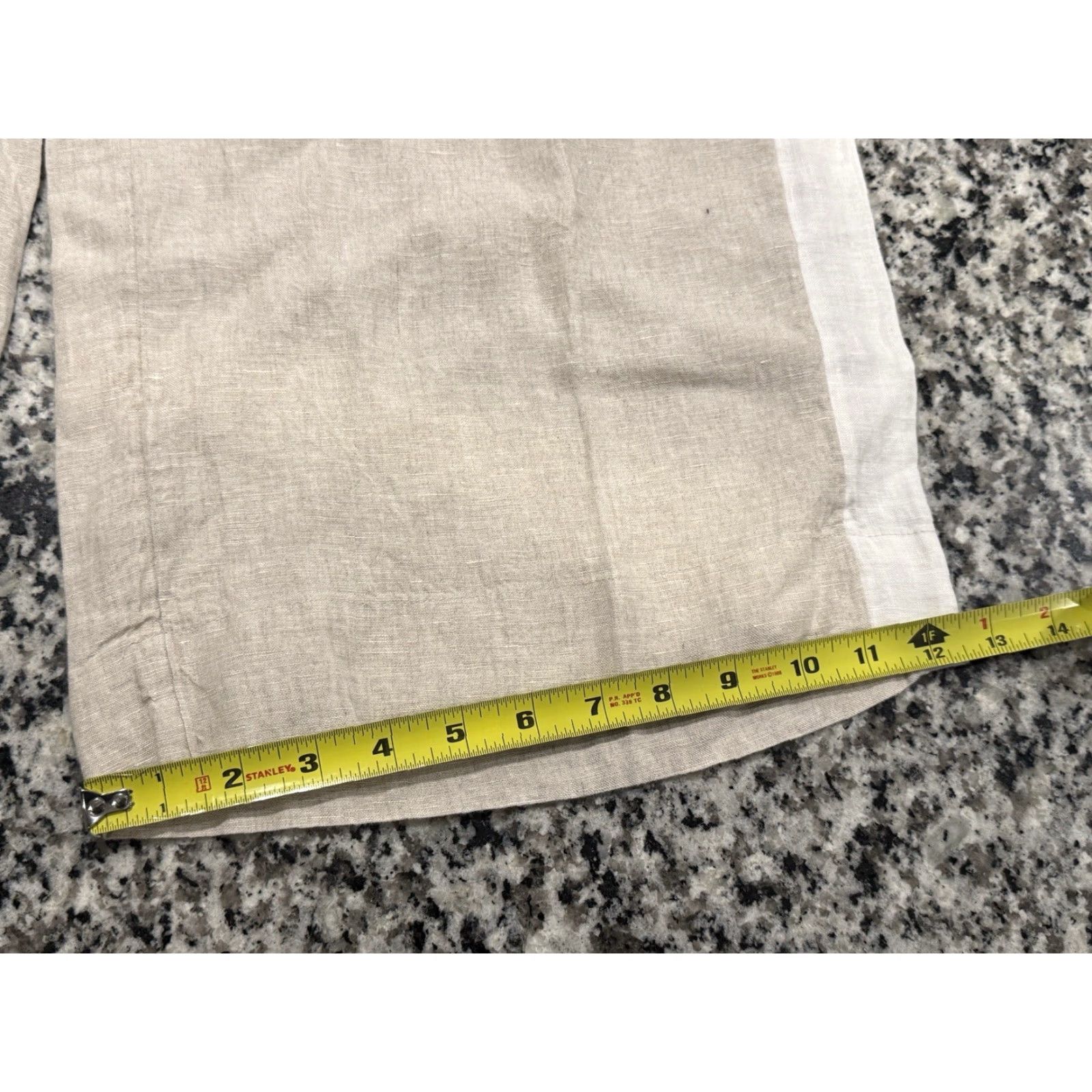 J.Crew J. Crew Pants Wide-Leg Cropped Linen Beige White Side Stripe L Womens casual Beach Bohemian Festival 90s Size 36" / US 14 / IT 50 - 3 Thumbnail