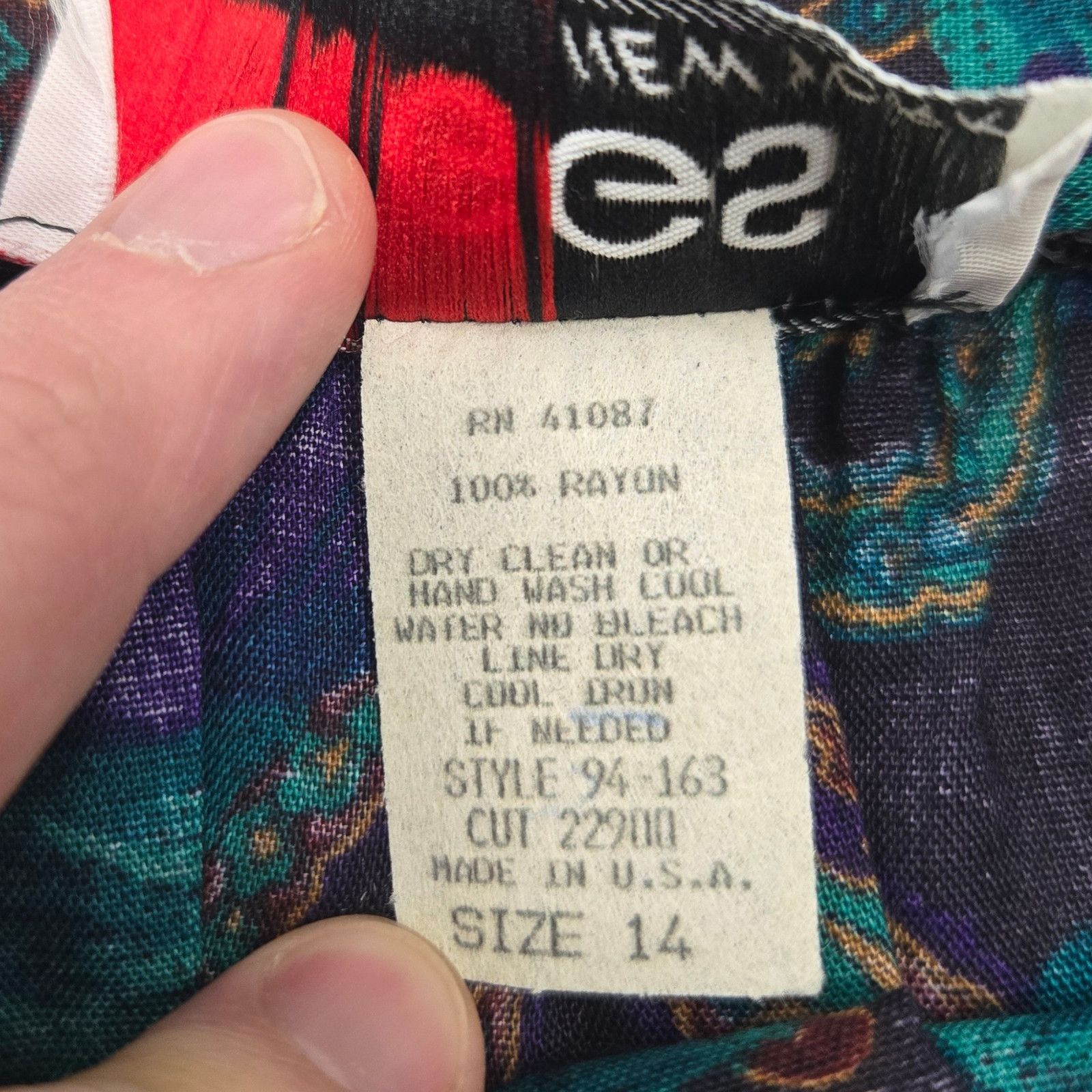 Vintage 90s Briggs Rayon Midi Skirt Dark Academia Size 14 Size 36" / US 14 / IT 50 - 11 Thumbnail