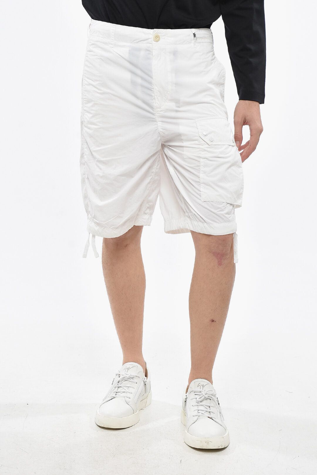 Ten C Solid-Color Nylon Shorts with Logo Patch Size US 31 - 1 Thumbnail