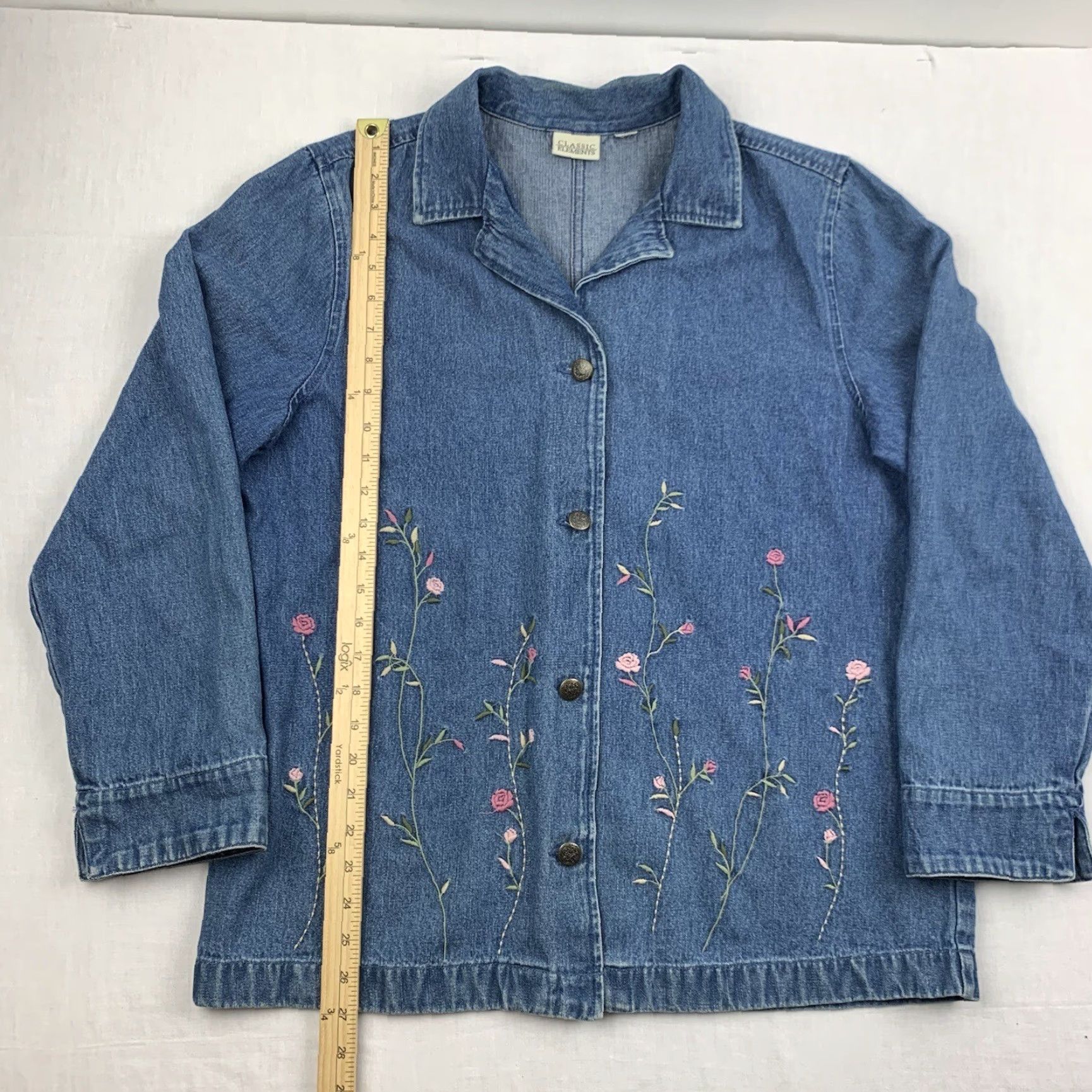 Vintage VINTAGE Classic Elements Floral Button-Up Womens Large Blue Flowers 90s Y2K 90s Size L / US 10 / IT 46 - 6 Thumbnail