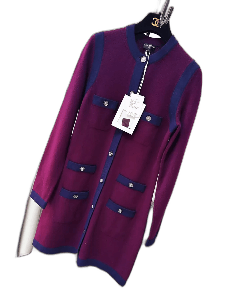 Chanel Chanel Long Knit Coat with Pockets Size S / US 4 / IT 40 - 1 Thumbnail