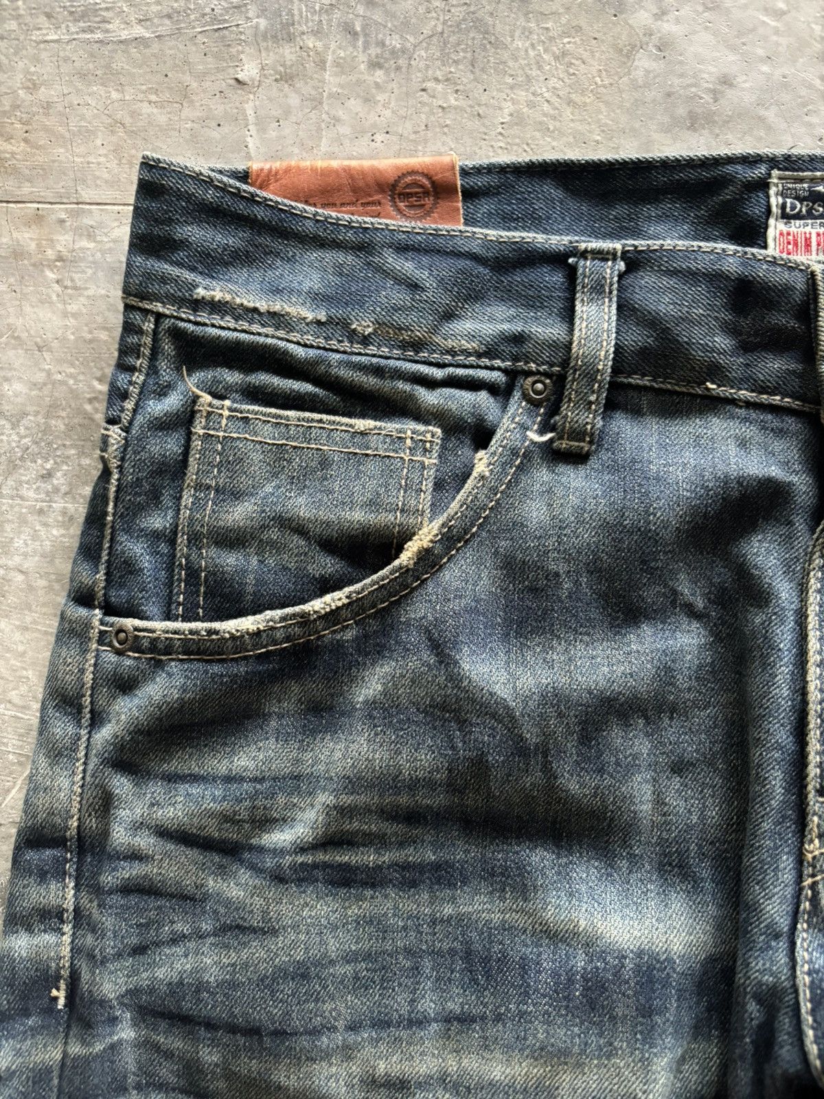 If Six Was Nine DPSR JEANS distressed mud wash mudmax style japanese grunge Size US 34 / EU 50 - 9 Thumbnail