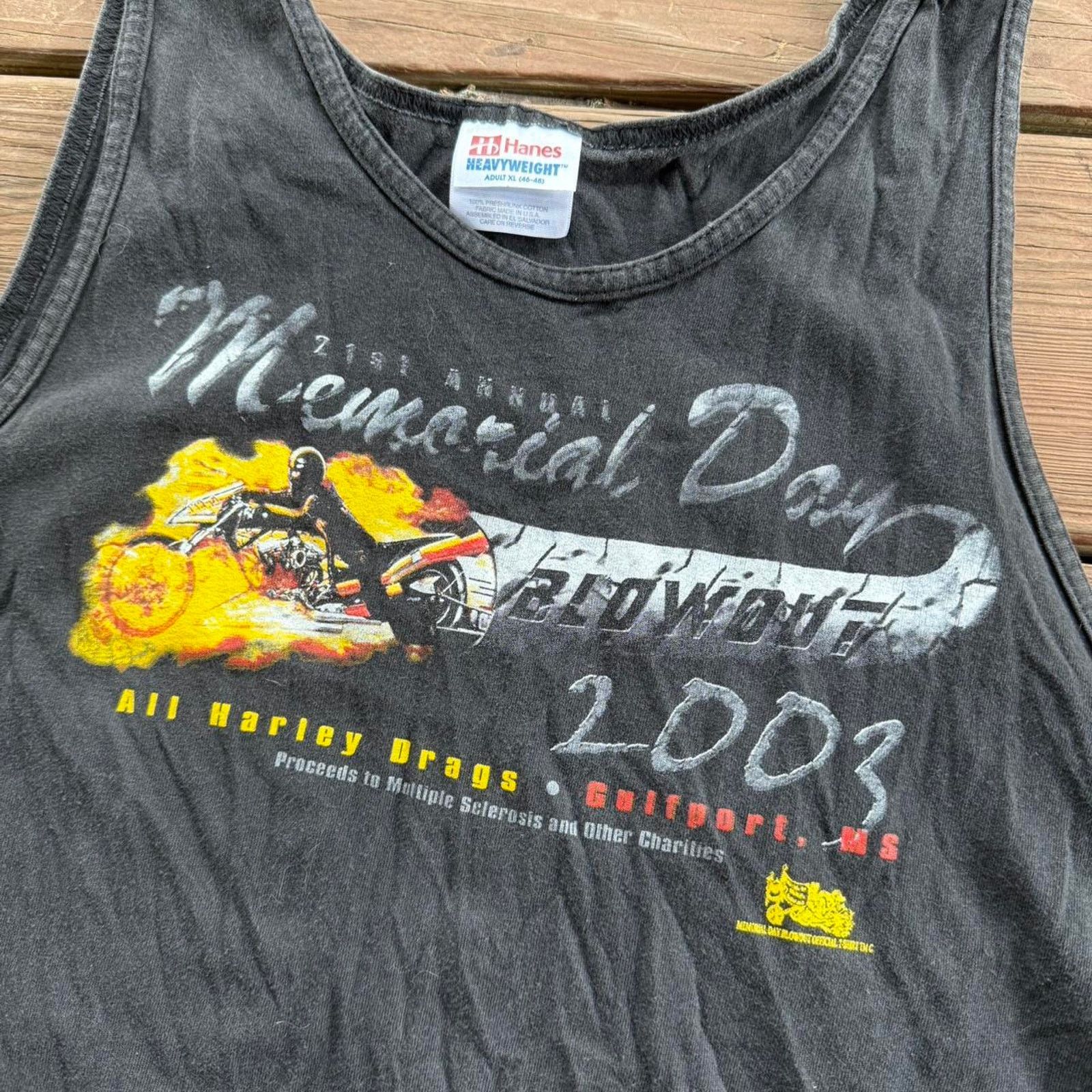 Harley Davidson × Vintage 2003 Memorial Day Blowout Biker Tank top Size US XL / EU 56 / 4 - 4 Thumbnail