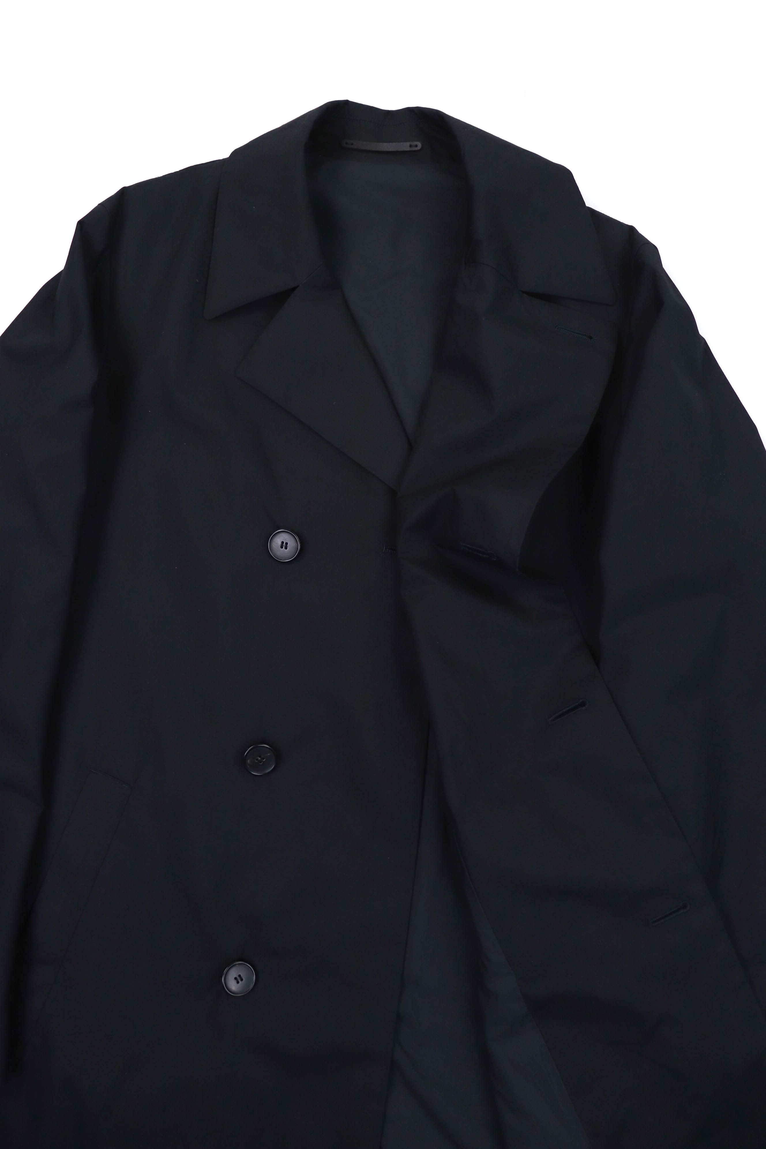 Cos COS Charcoal Black Tech Cotton Double Breasted Mac Coat Size US M / EU 48-50 / 2 - 5 Thumbnail