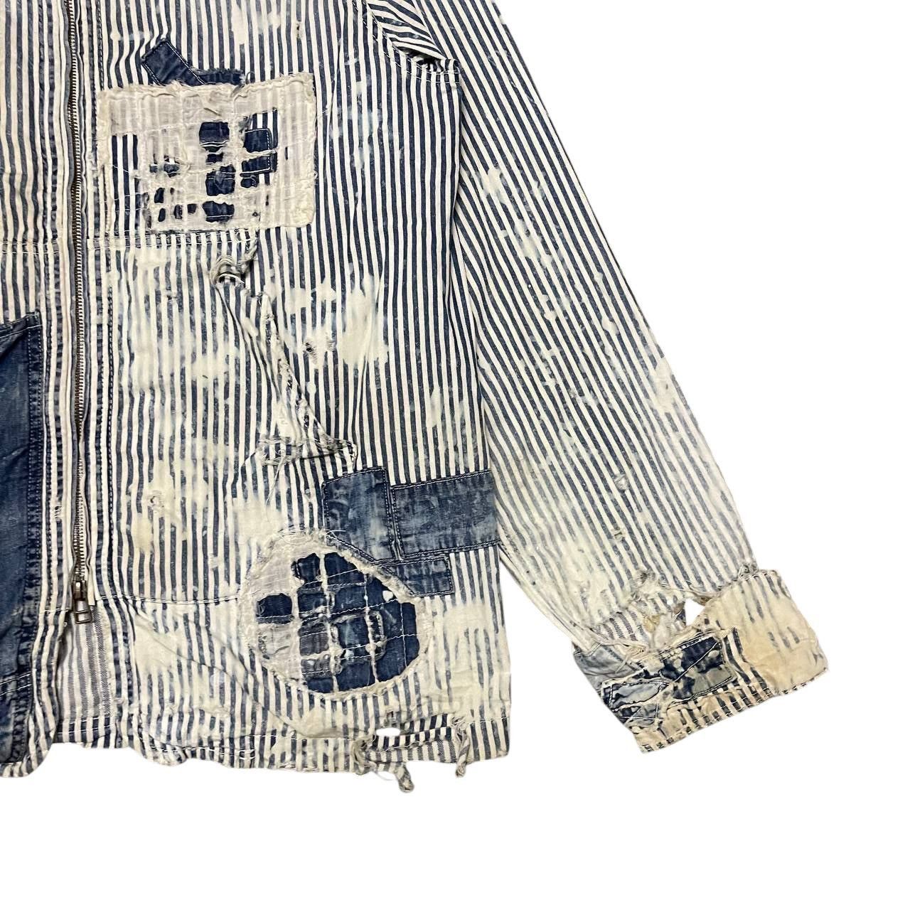 Japanese Brand Vintage Aozora Blue Heaven Thrashed Striped lgb hysterics Size US L / EU 52-54 / 3 - 4 Thumbnail