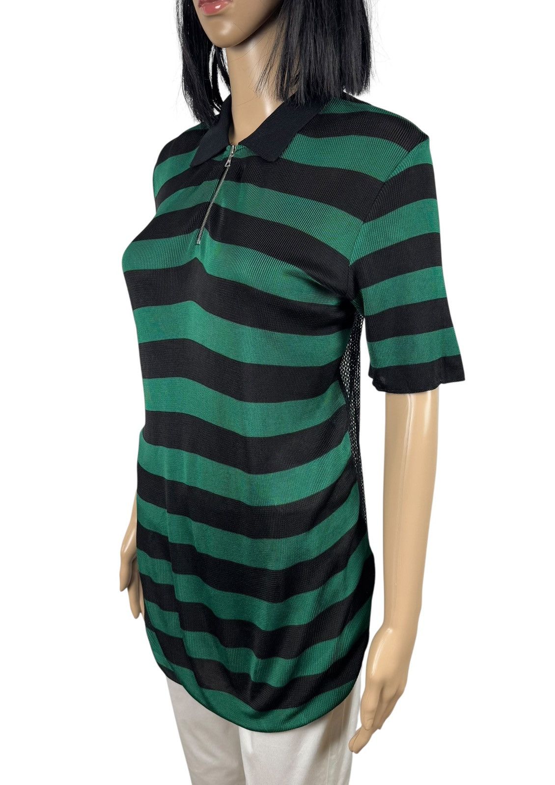 Sandro Sandro Collared Blouse Viscose Mesh Back Striped size 1 Size S / US 4 / IT 40 - 5 Thumbnail