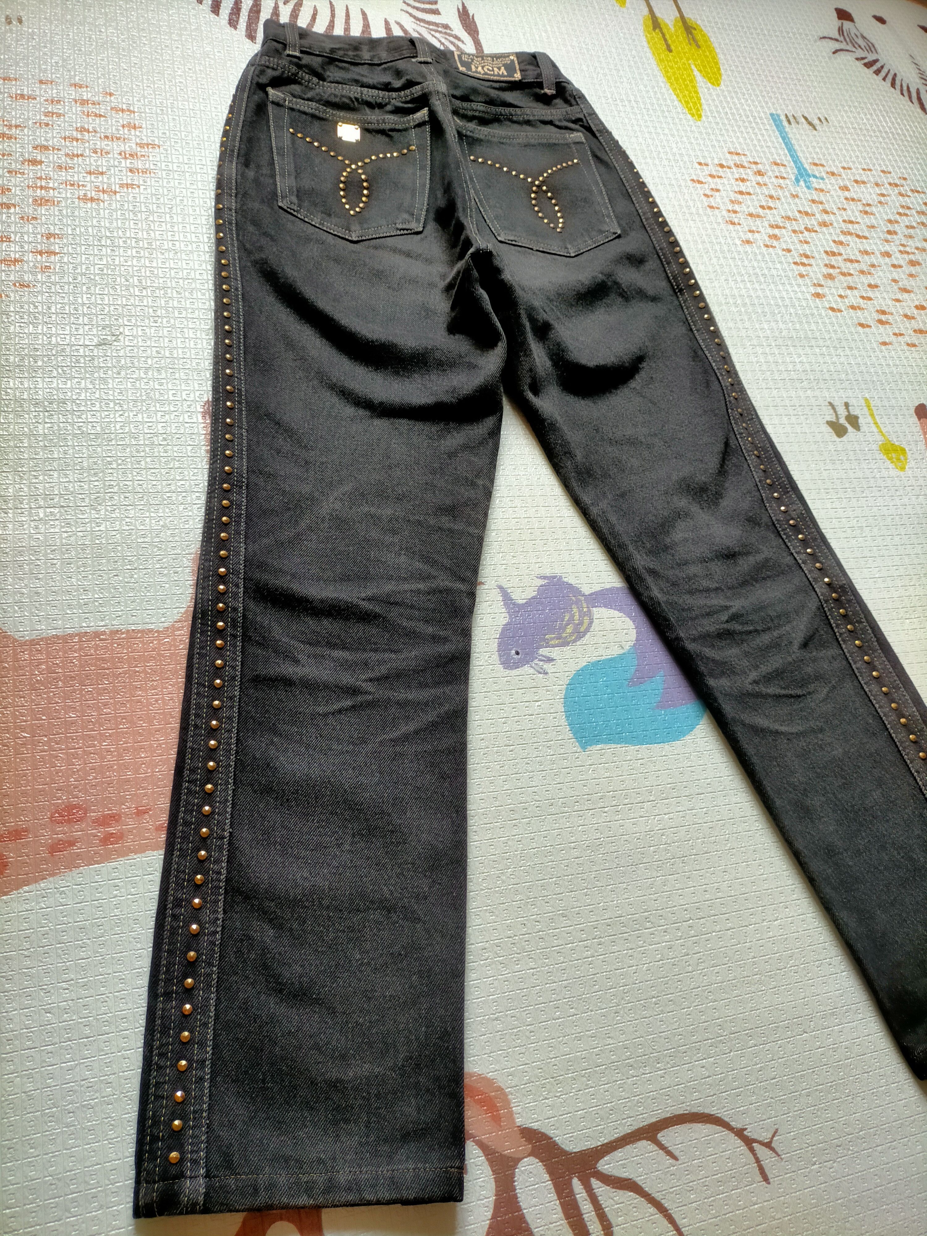 MCM 🔥Rare 90s MCM Studded Gold Side Tape Black Jeans Size US 26 / EU 42 - 22 Thumbnail