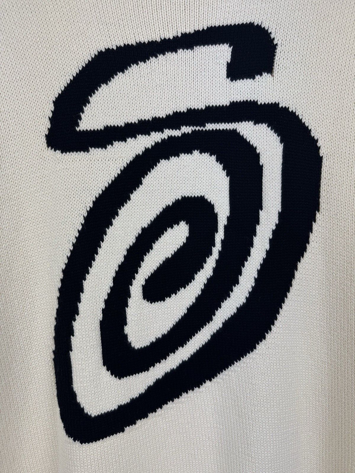 Stussy Gothic Sweater Stussy Cream White Swirl Knit Sweater Wool Size US XL / EU 56 / 4 - 3 Thumbnail