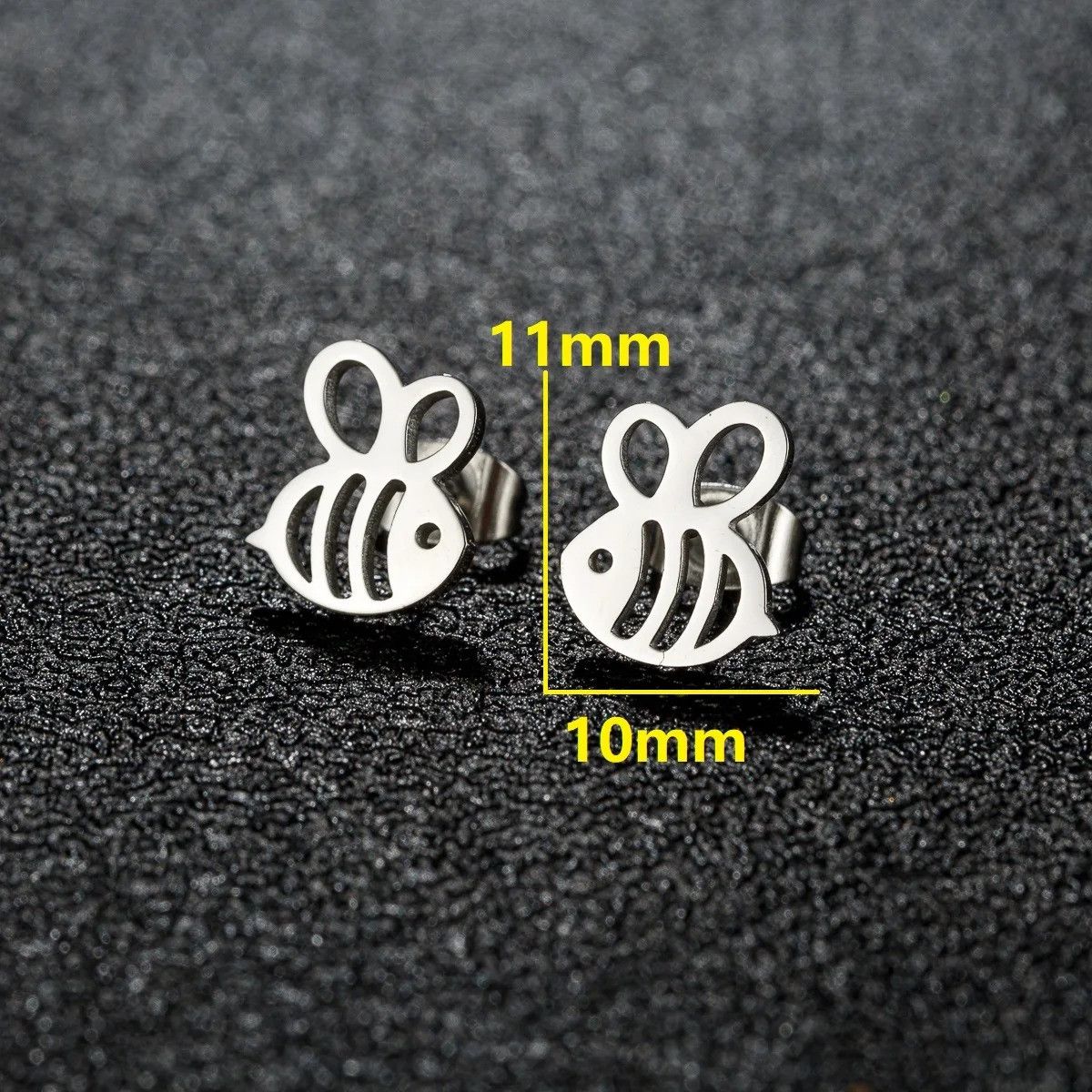 Jewelry Cute Bee Stud Earrings Charm Stainless Earring Gift Size ONE SIZE - 2 Thumbnail