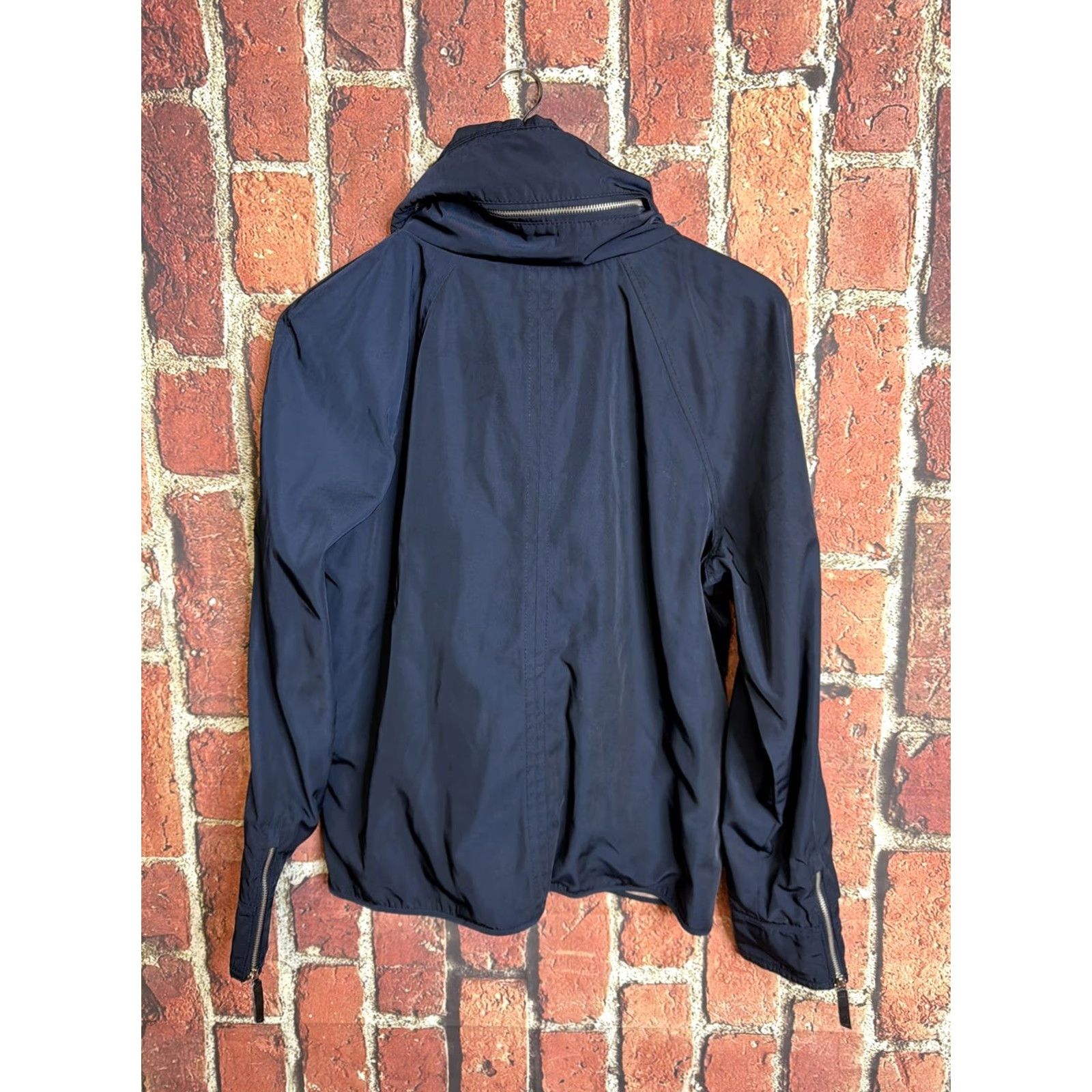 Abercrombie & Fitch Abercrombie & Fitch Jacket Navy Blue Women's L Technical Hooded Water Resistant Wind-Resistant Zipper Pockets Fall Winter Size L / US 10 / IT 46 - 3 Thumbnail