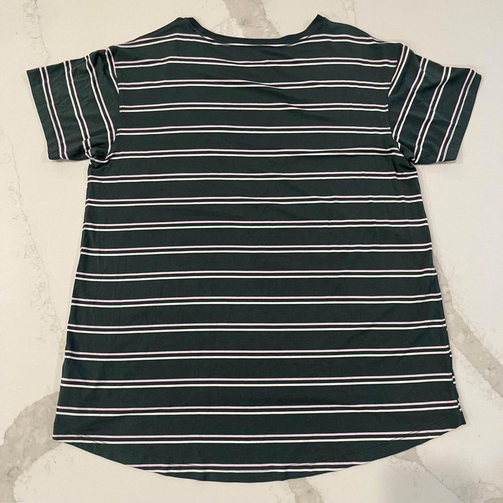 American Eagle Outfitters American Eagle Soft & Sexy Green Striped T Shirt Women Small Size S / US 4 / IT 40 - 4 Thumbnail