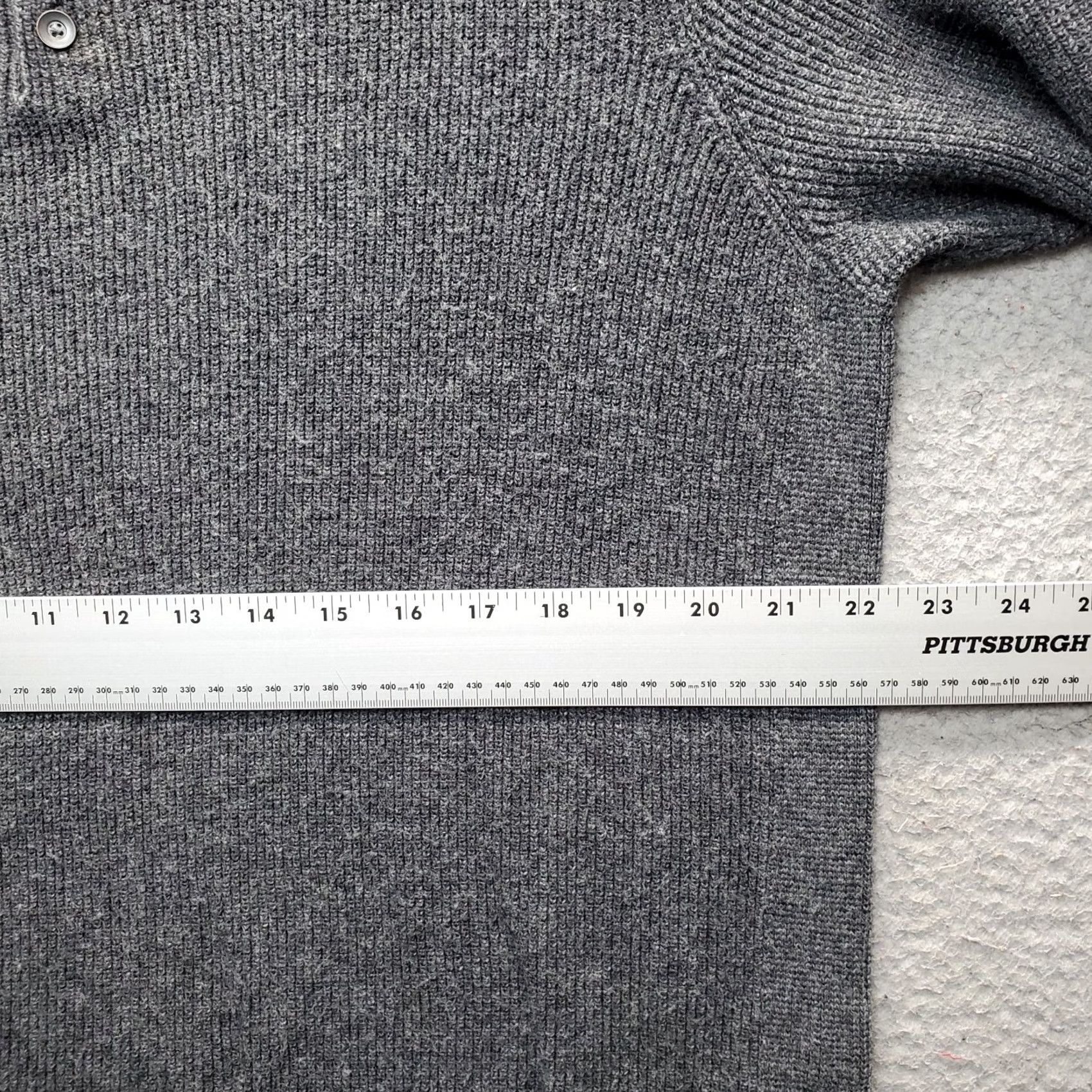 Lucky Brand Lucky Brand Colorado Cross Stitch Henley Sweater Mens L Heather Gray Crew Neck Size US L / EU 52-54 / 3 - 4 Thumbnail