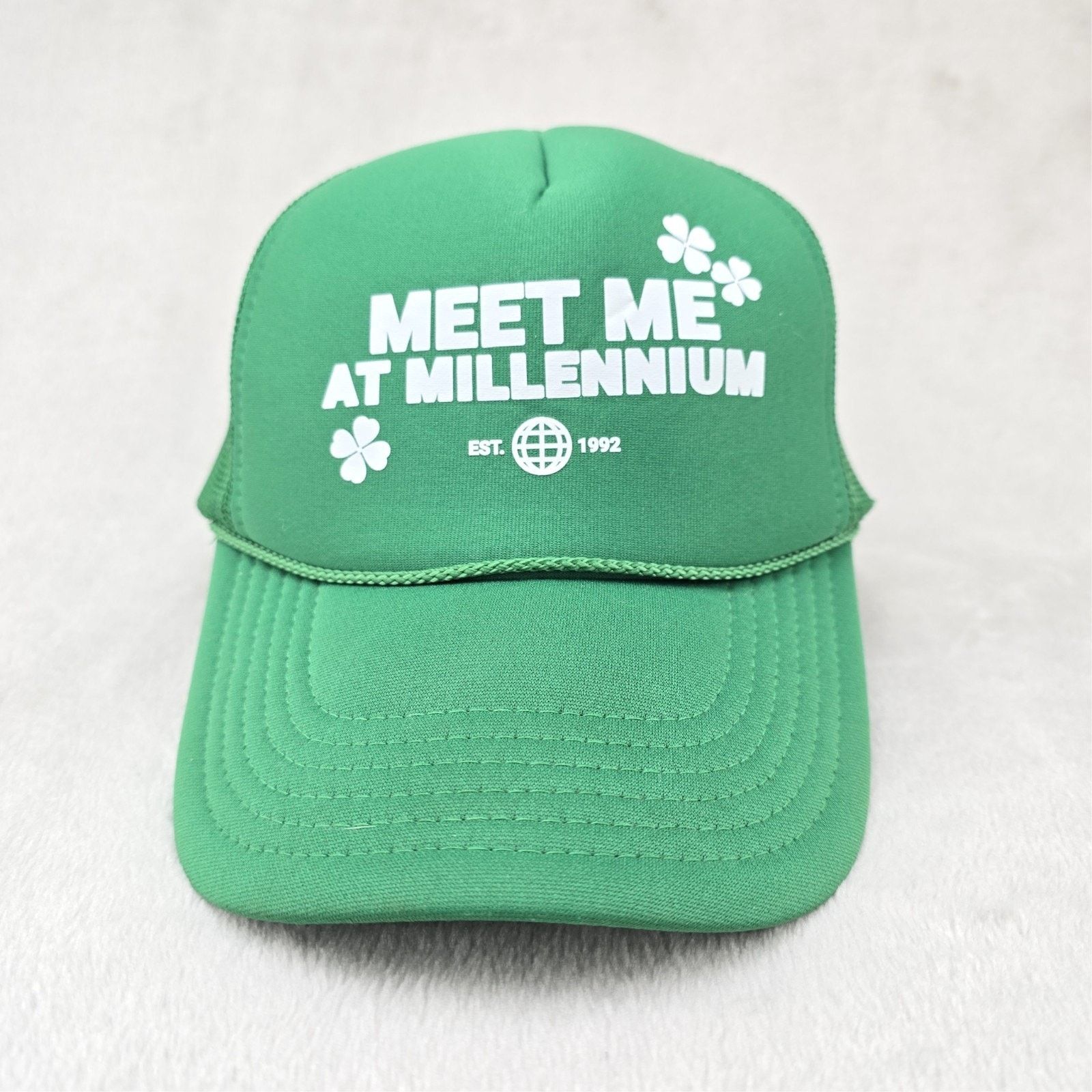 Otto Vintage Meet Me At Millennium Trucker Hat Y2K 90s Shamrock Size ONE SIZE - 1 Thumbnail